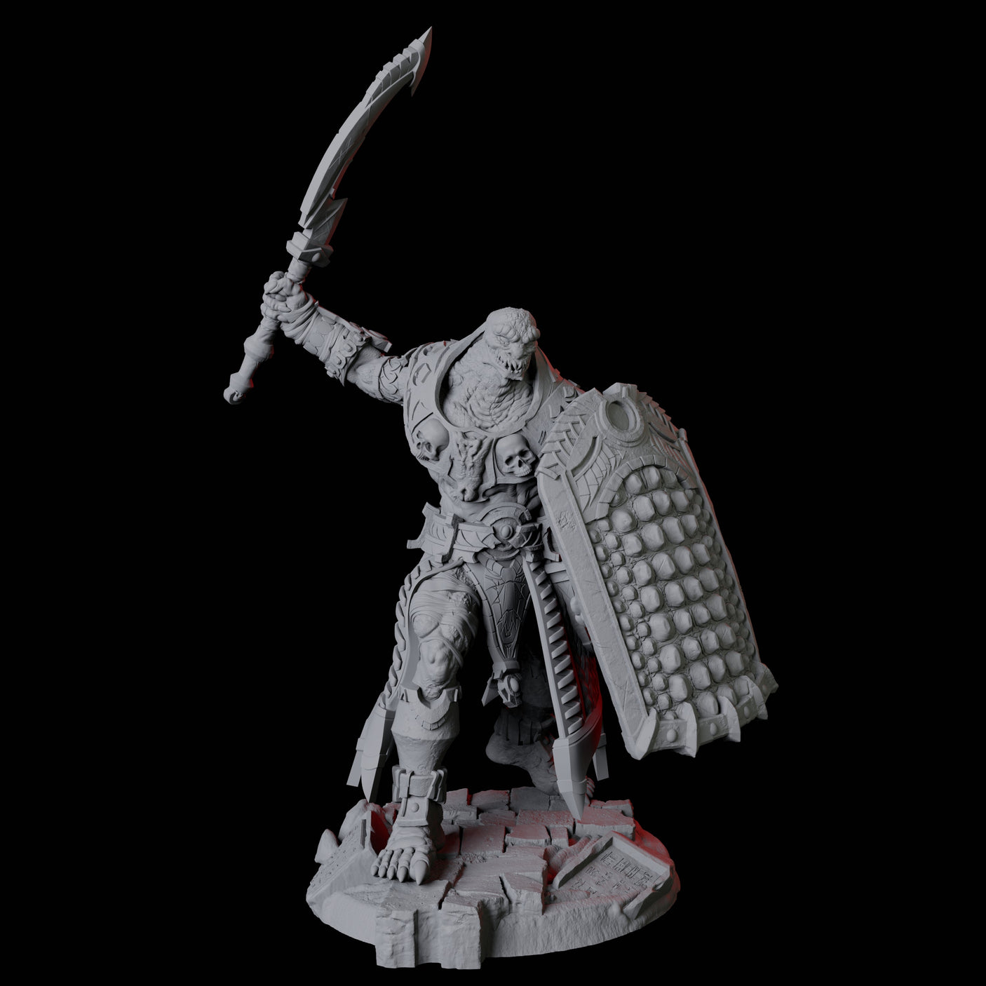 Four Saurian War Priests Miniature for Dungeons and Dragons, Pathfinder or other TTRPGs