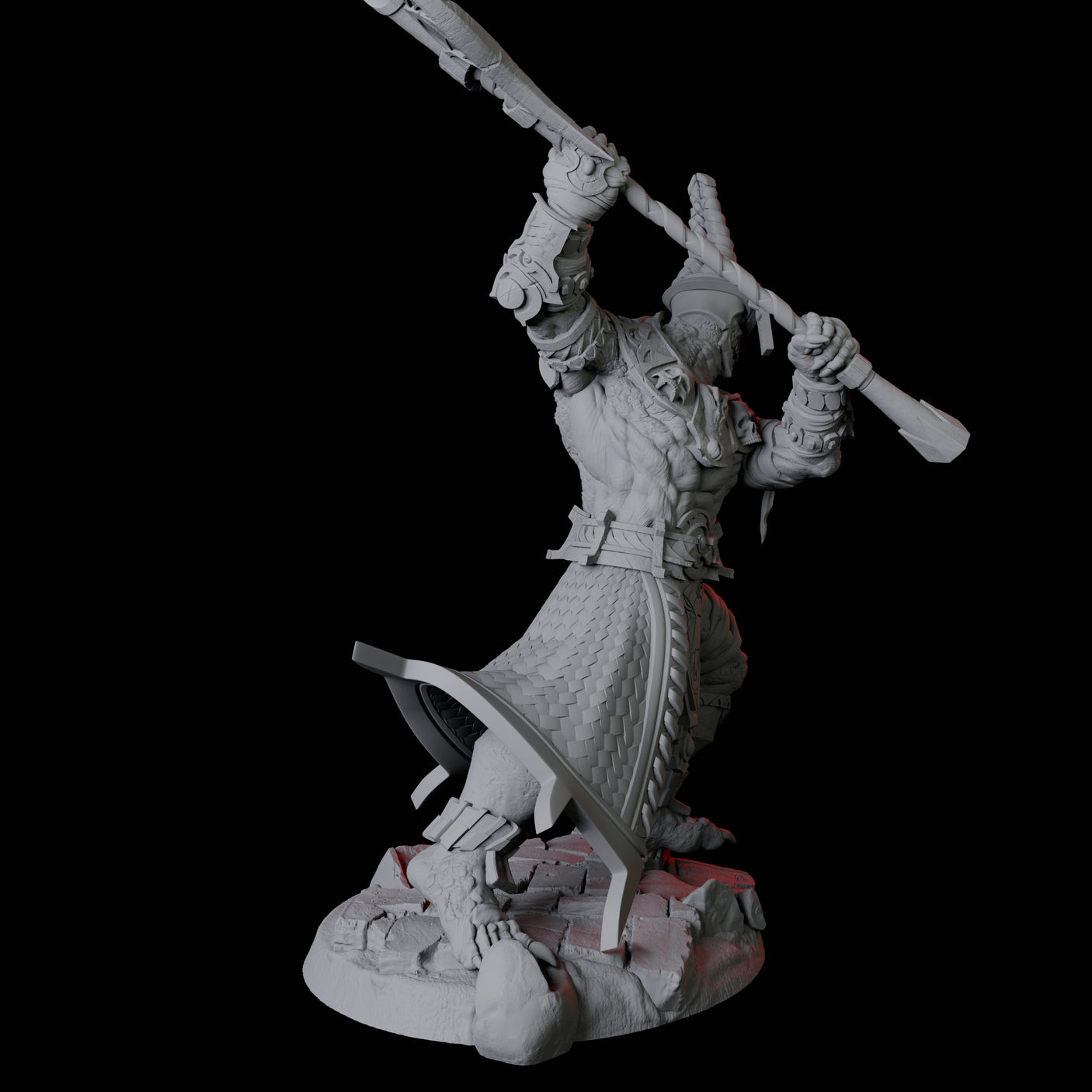 Four Saurian War Priests Miniature for Dungeons and Dragons, Pathfinder or other TTRPGs