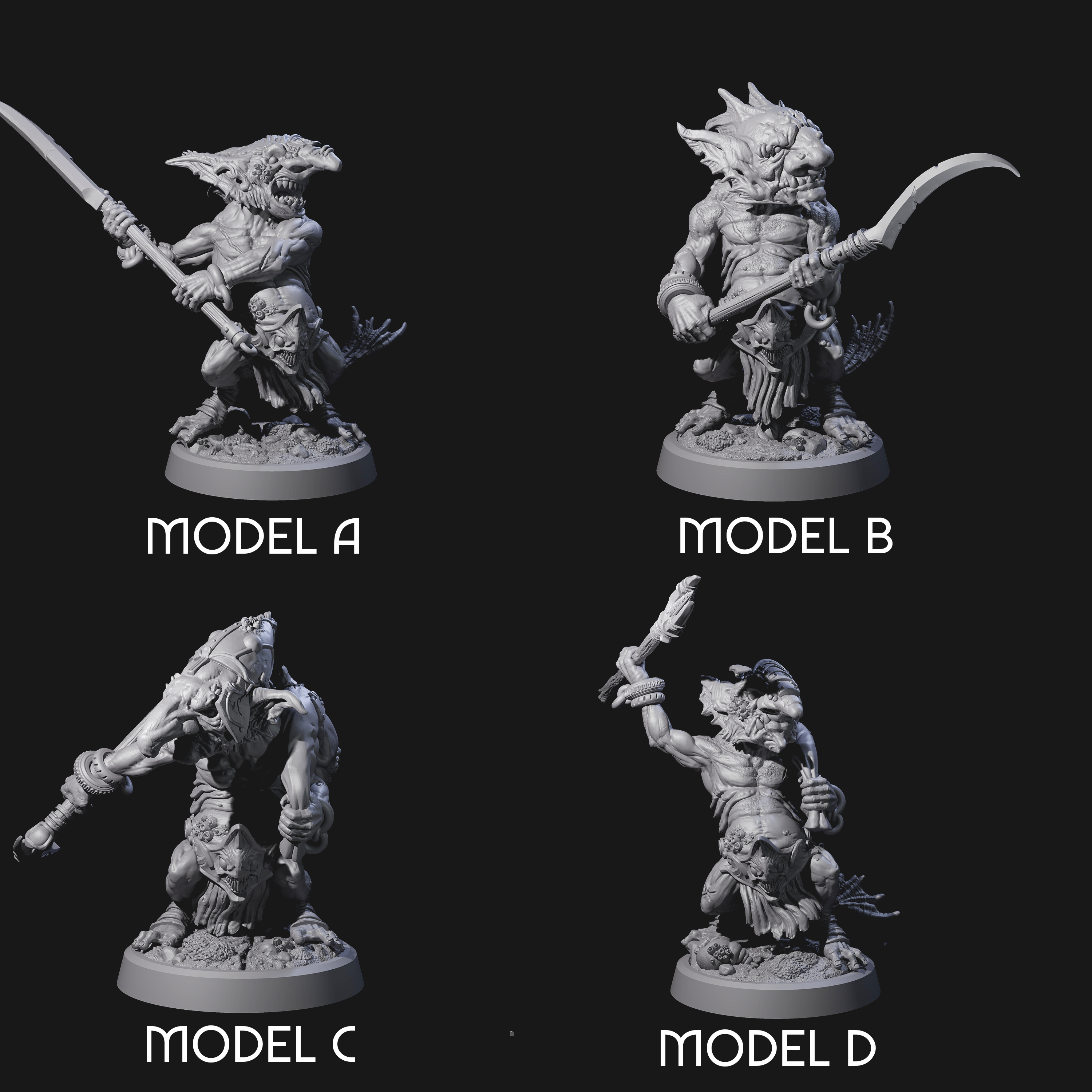 Four Scabby Brine Goblins Miniature for Dungeons and Dragons, Pathfinder or other TTRPGs