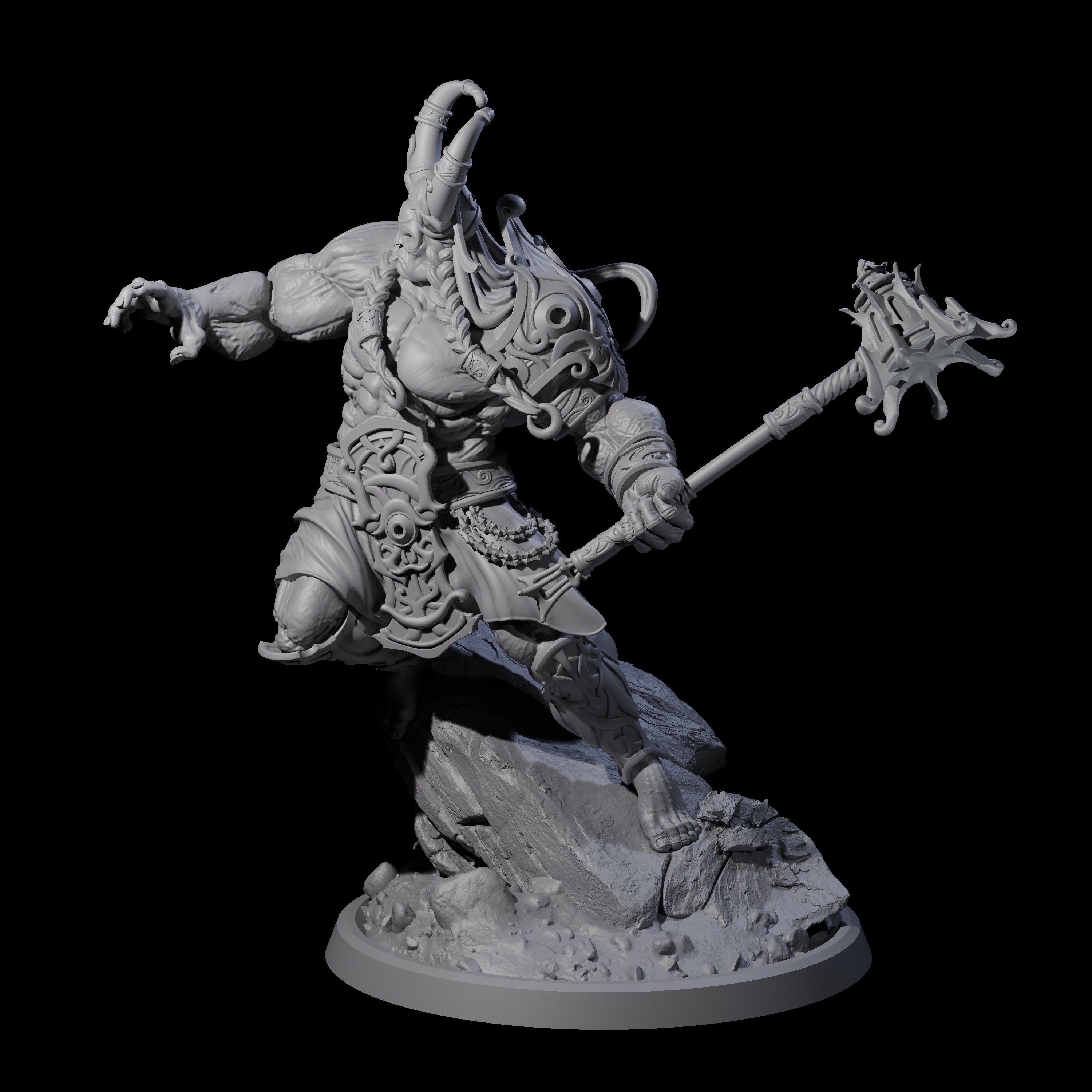 Four Sea Giant Sentinals Miniature for Dungeons and Dragons, Pathfinder or other TTRPGs