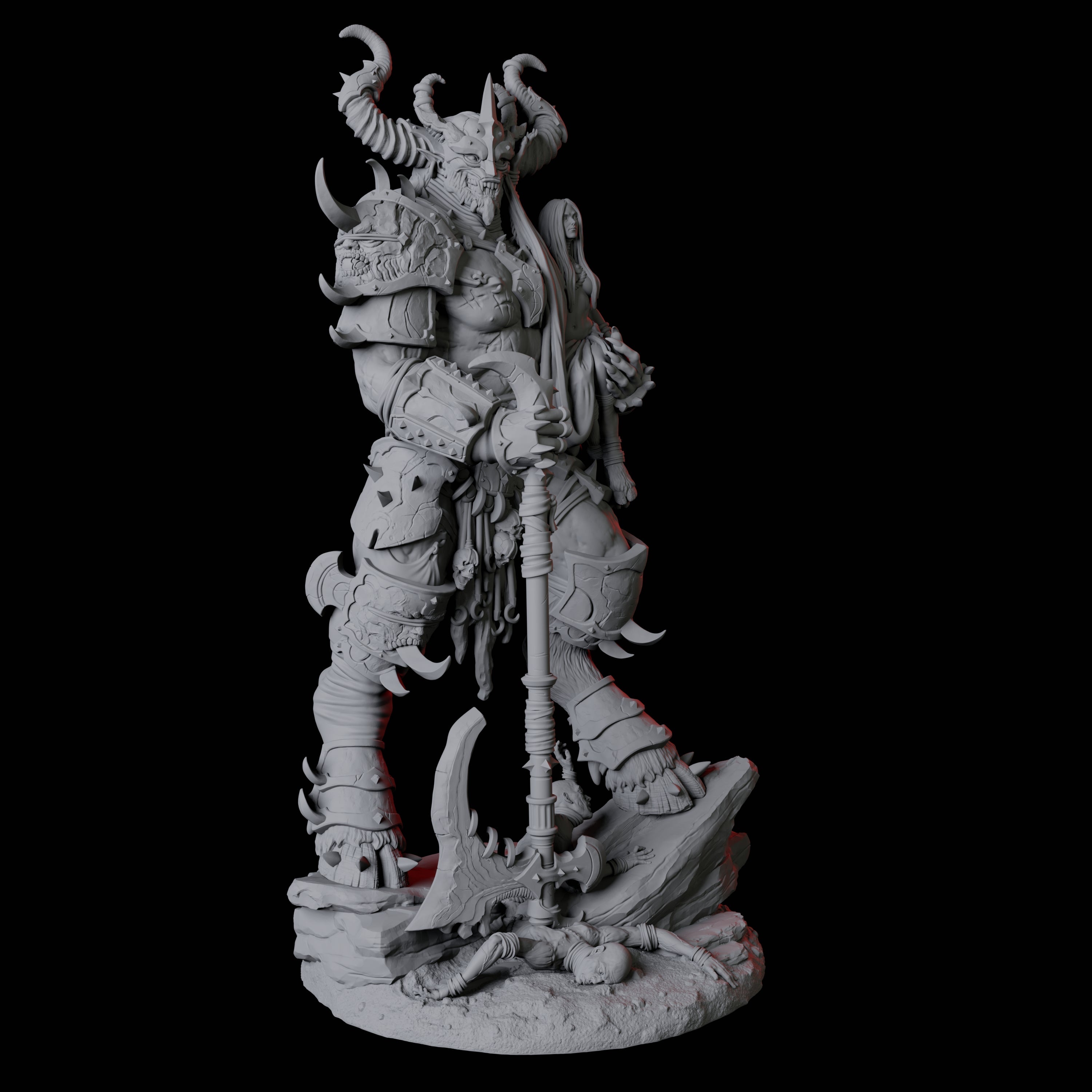 Four Seduced Bearded Devil Champions Miniature for Dungeons and Dragons, Pathfinder or other TTRPGs