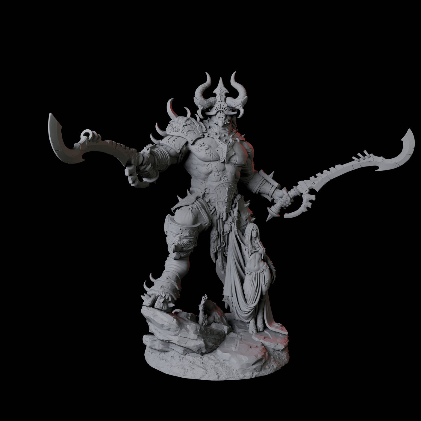 Four Seduced Bearded Devil Champions Miniature for Dungeons and Dragons, Pathfinder or other TTRPGs