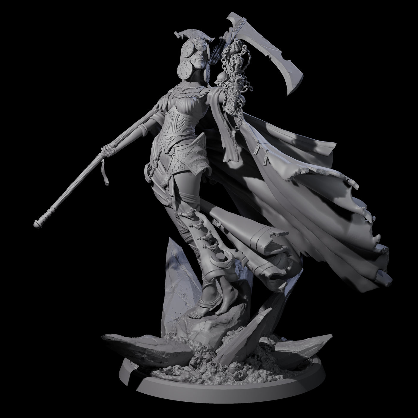 Four Serene Priestesses Of Death Miniature for Dungeons and Dragons, Pathfinder or other TTRPGs
