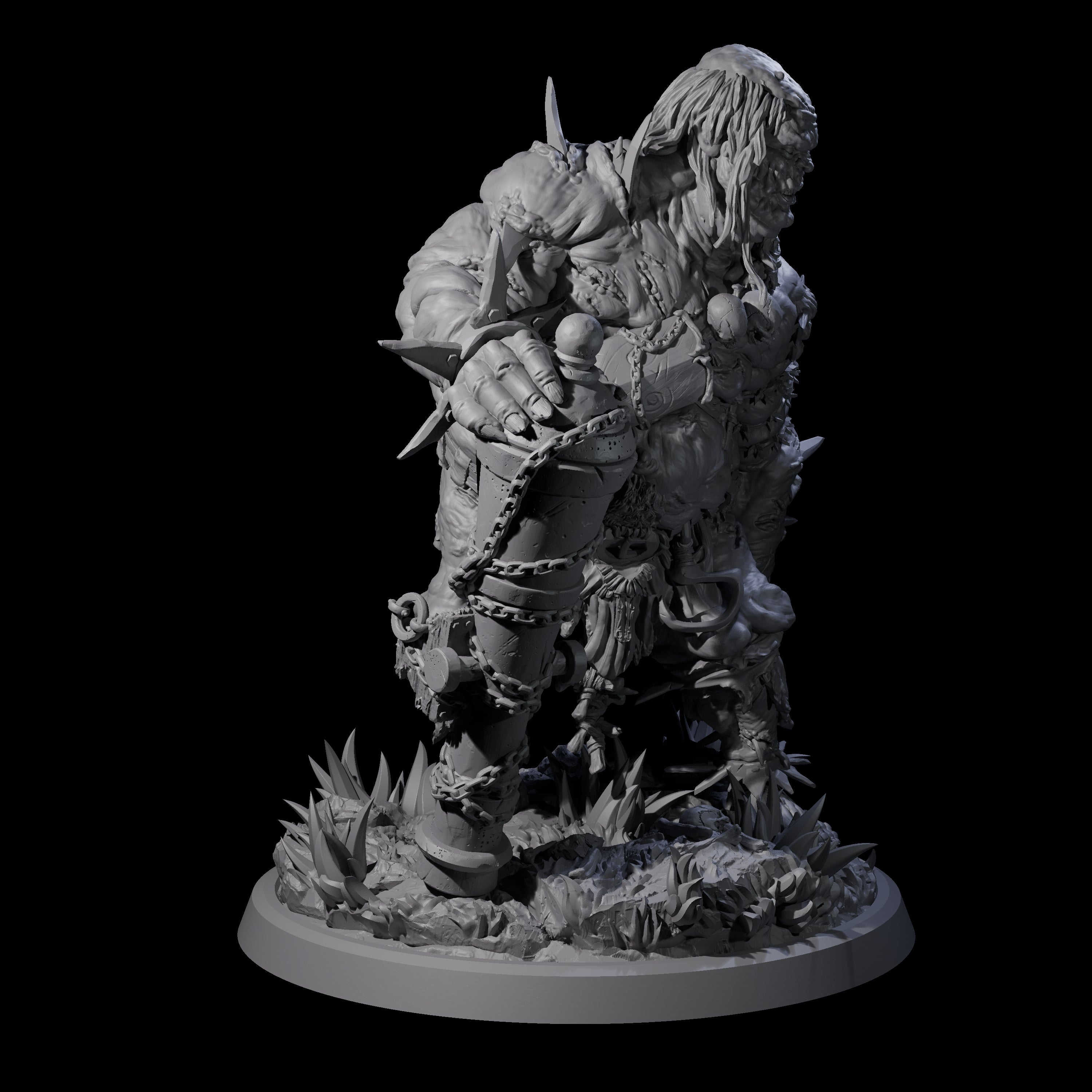 Four Sewn Together Ogre Bashers Miniature for Dungeons and Dragons, Pathfinder or other TTRPGs