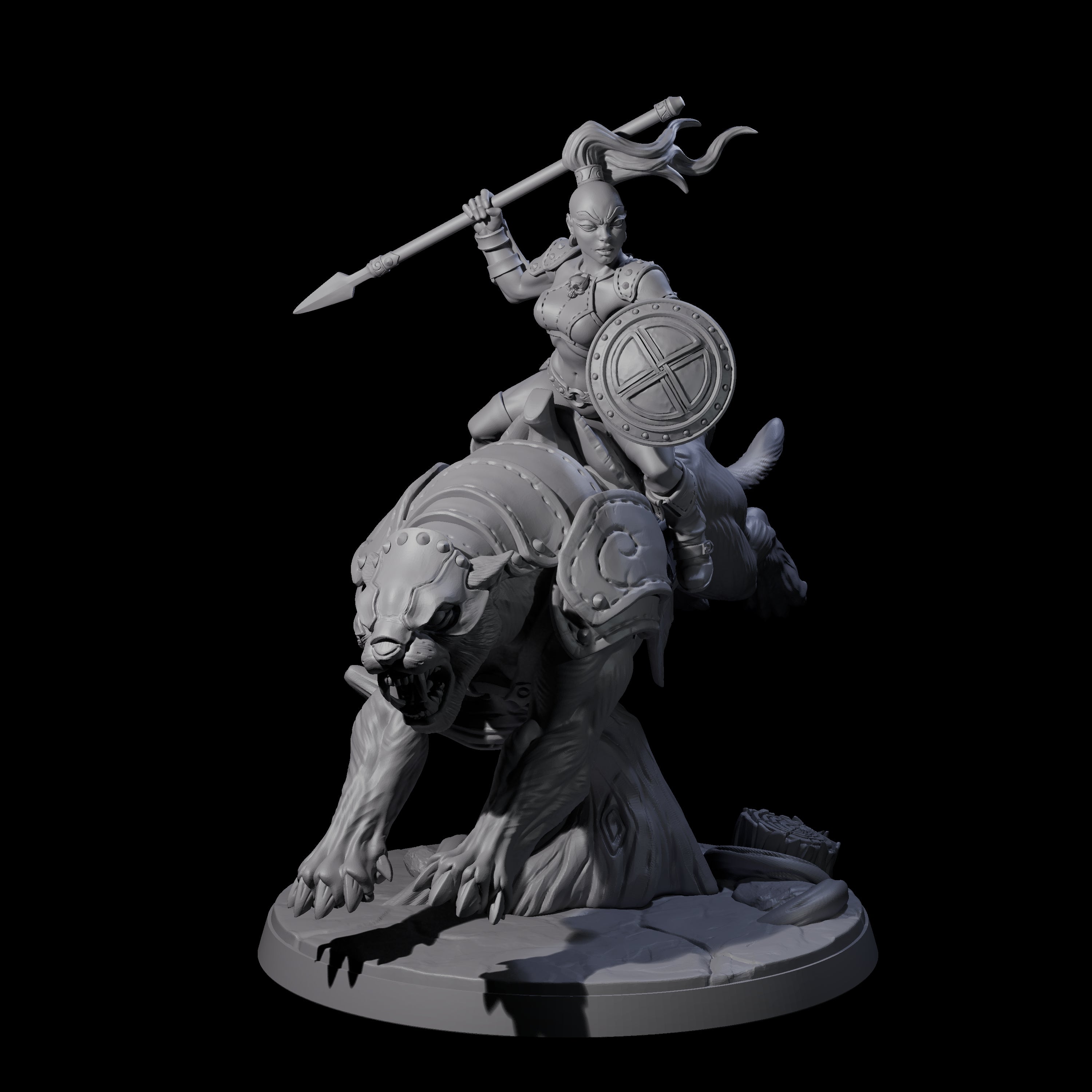 Four Shadowy Assassin Sisters riding Panthers Miniature for Dungeons and Dragons, Pathfinder or other TTRPGs