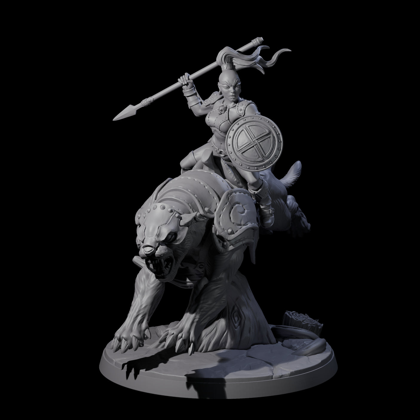 Four Shadowy Assassin Sisters riding Panthers Miniature for Dungeons and Dragons, Pathfinder or other TTRPGs