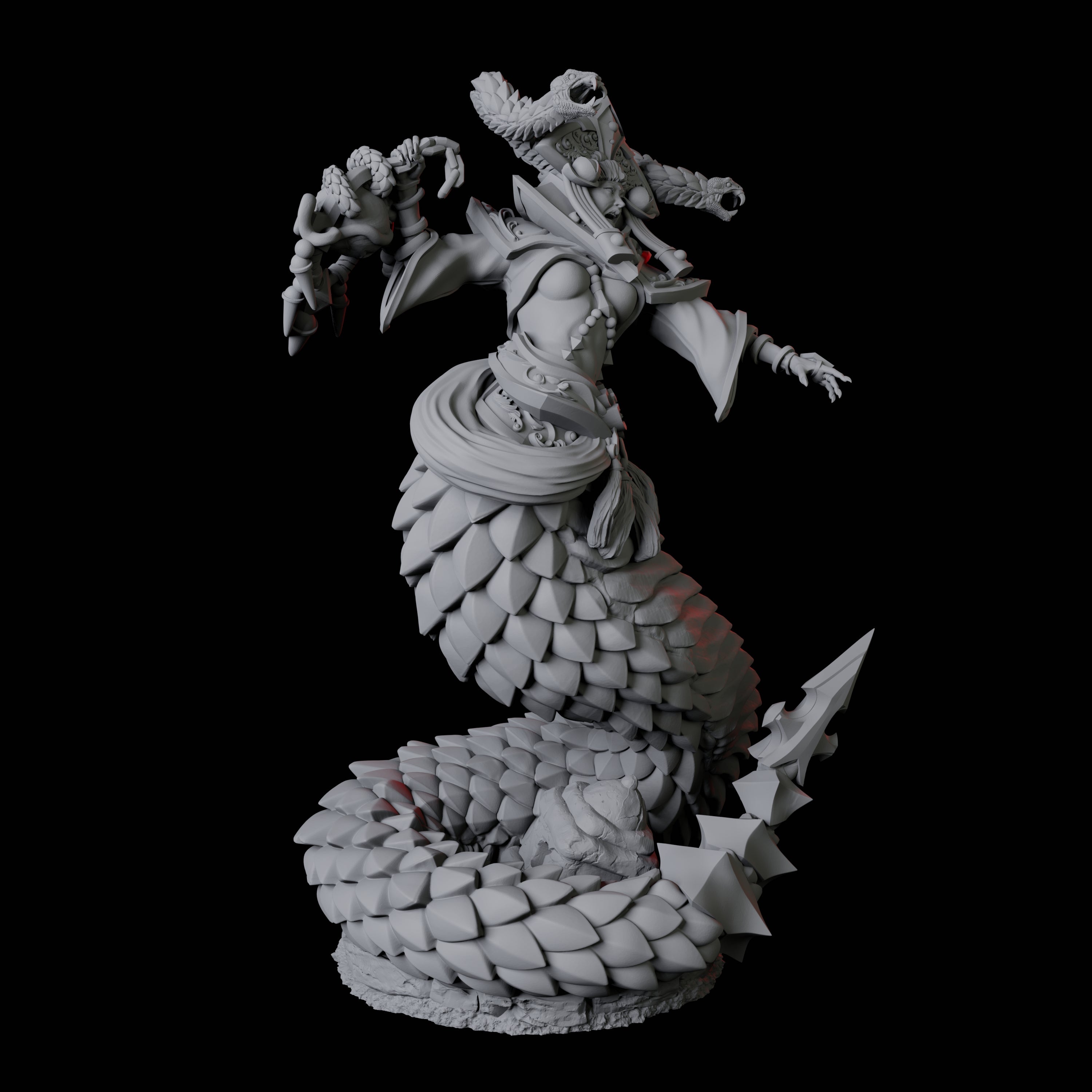 Four Shape-Shifting Yuan-Ti Abominations Miniature for Dungeons and Dragons, Pathfinder or other TTRPGs
