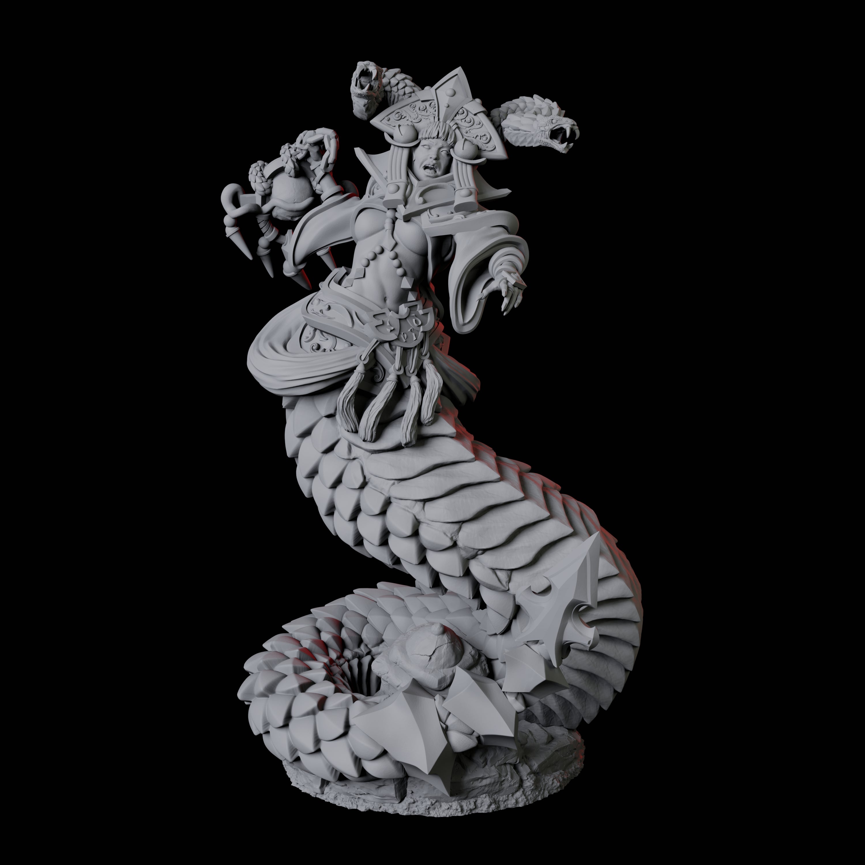 Four Shape-Shifting Yuan-Ti Abominations Miniature for Dungeons and Dragons, Pathfinder or other TTRPGs