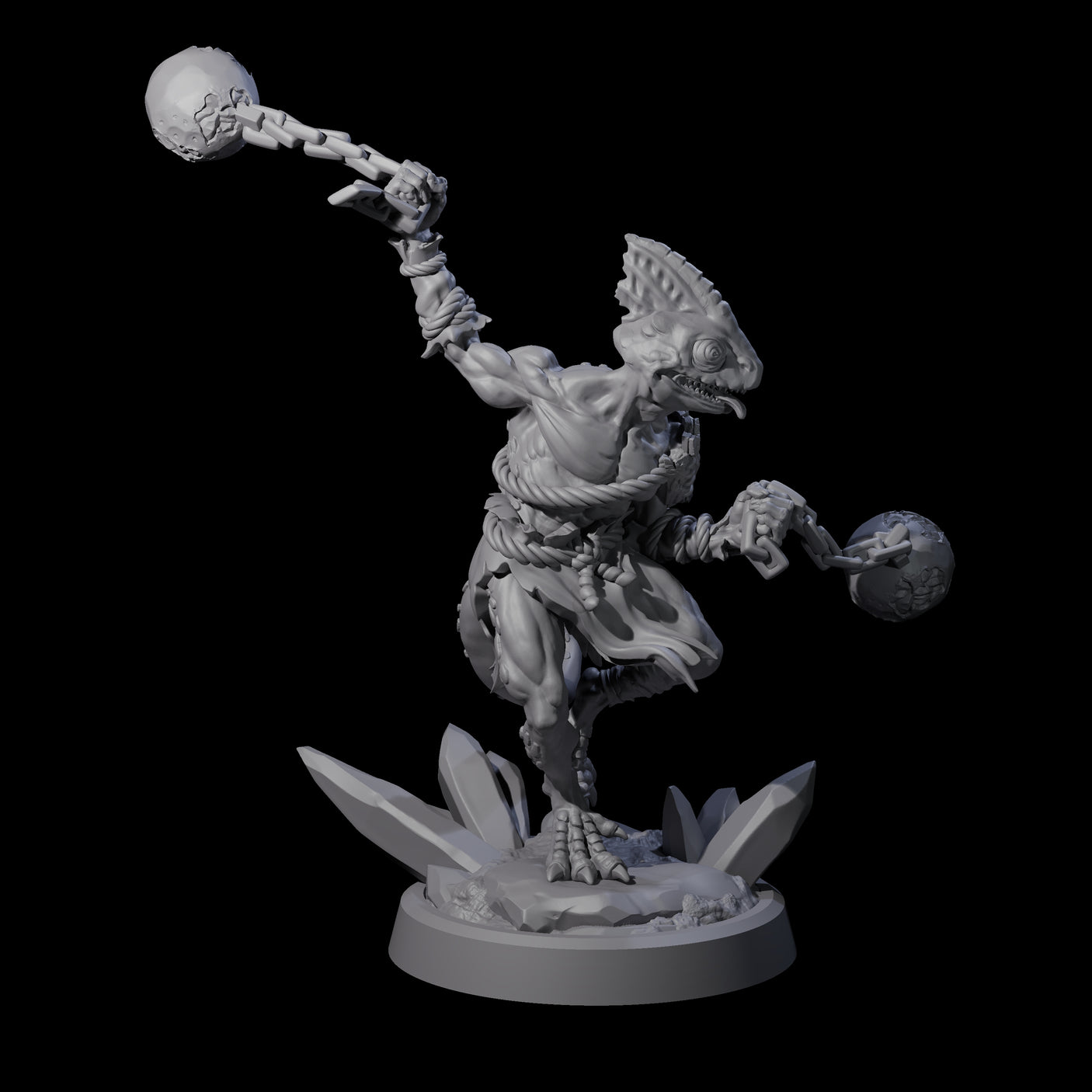 Four Slimy Troglodyte Cultists Miniature for Dungeons and Dragons, Pathfinder or other TTRPGs
