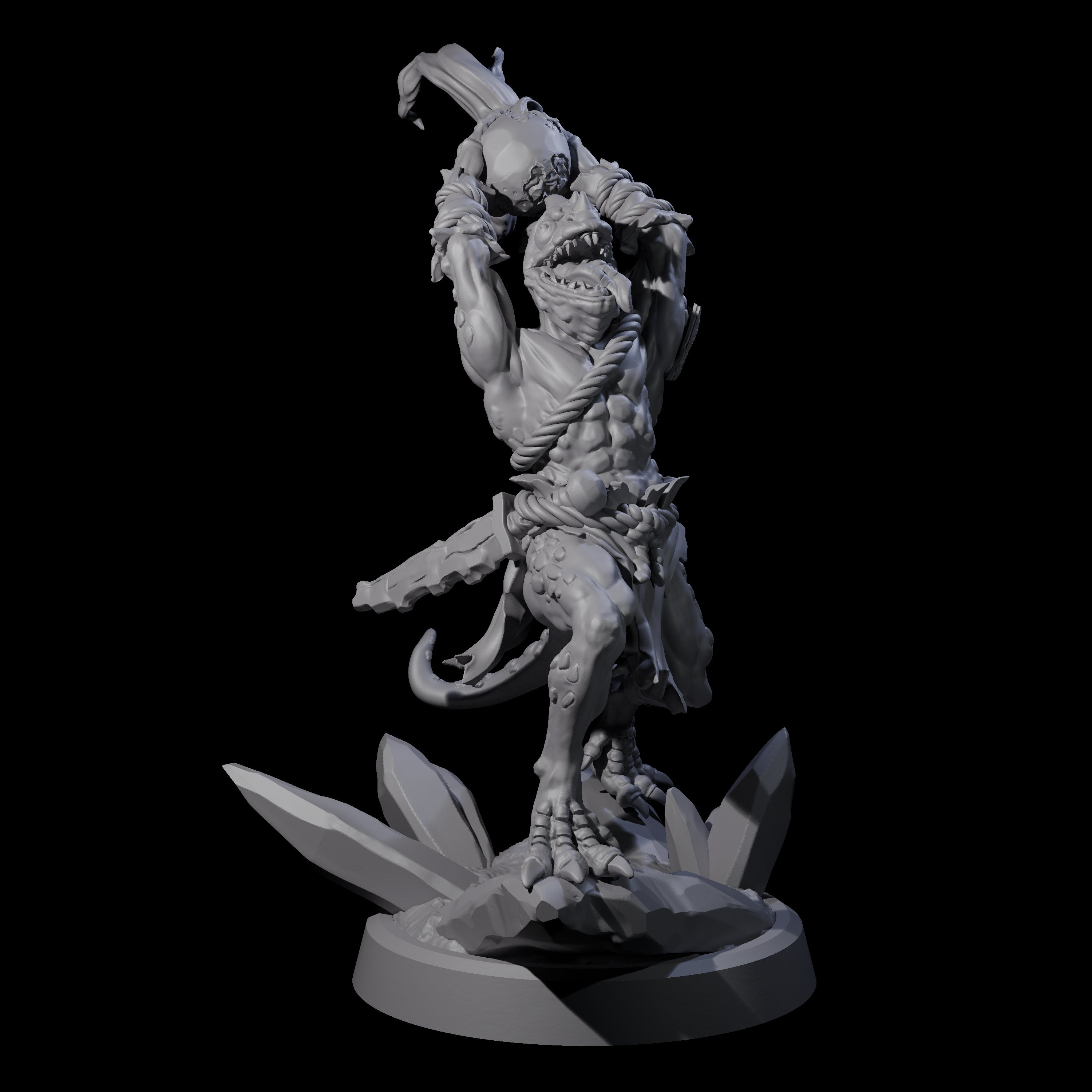 Four Slimy Troglodyte Cultists Miniature for Dungeons and Dragons, Pathfinder or other TTRPGs