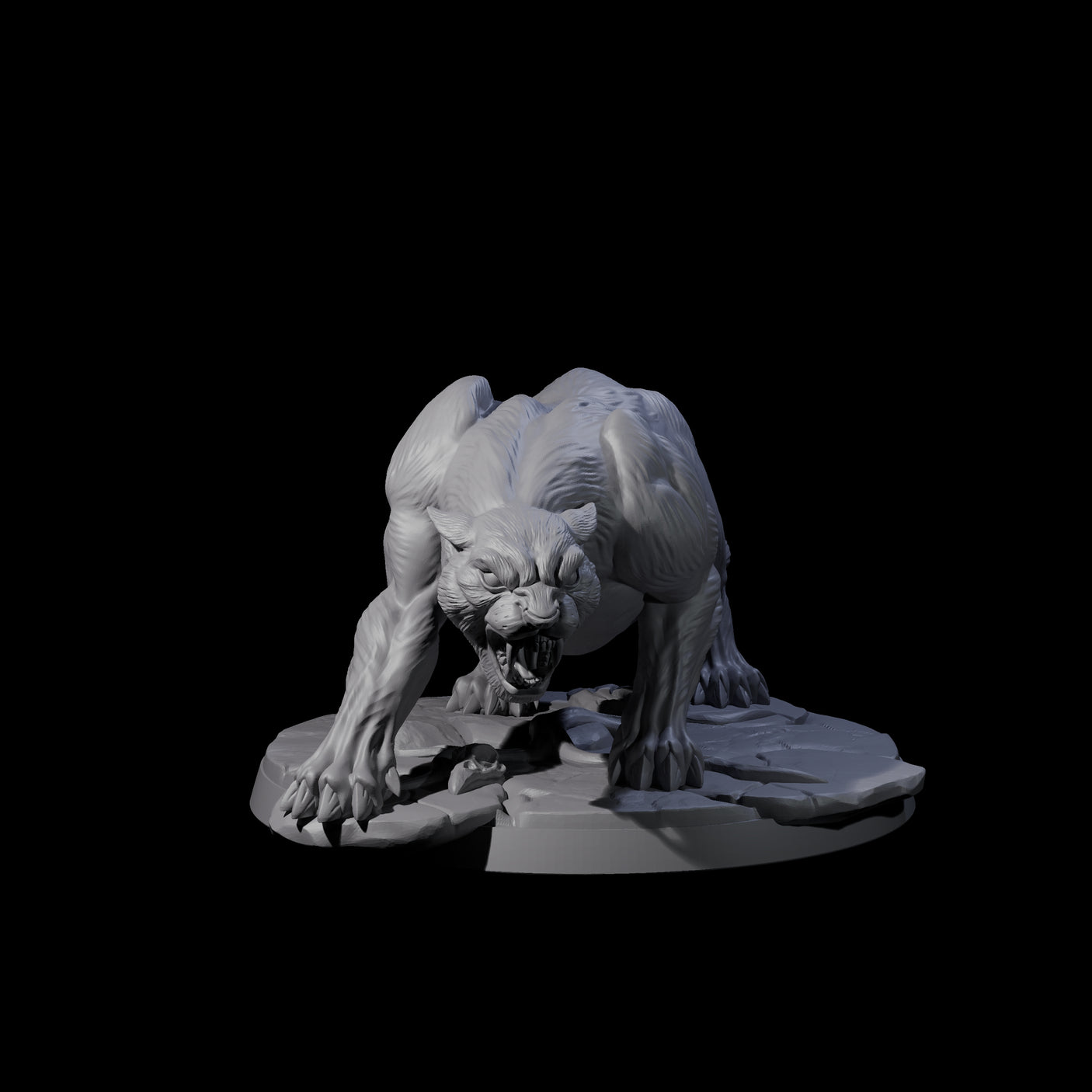 Four Slinking Panthers Miniature for Dungeons and Dragons, Pathfinder or other TTRPGs