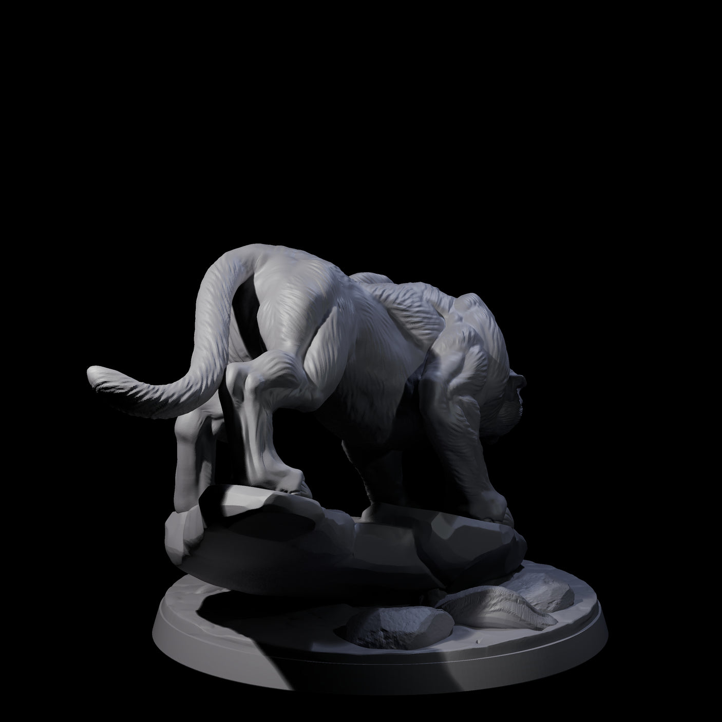 Four Slinking Panthers Miniature for Dungeons and Dragons, Pathfinder or other TTRPGs