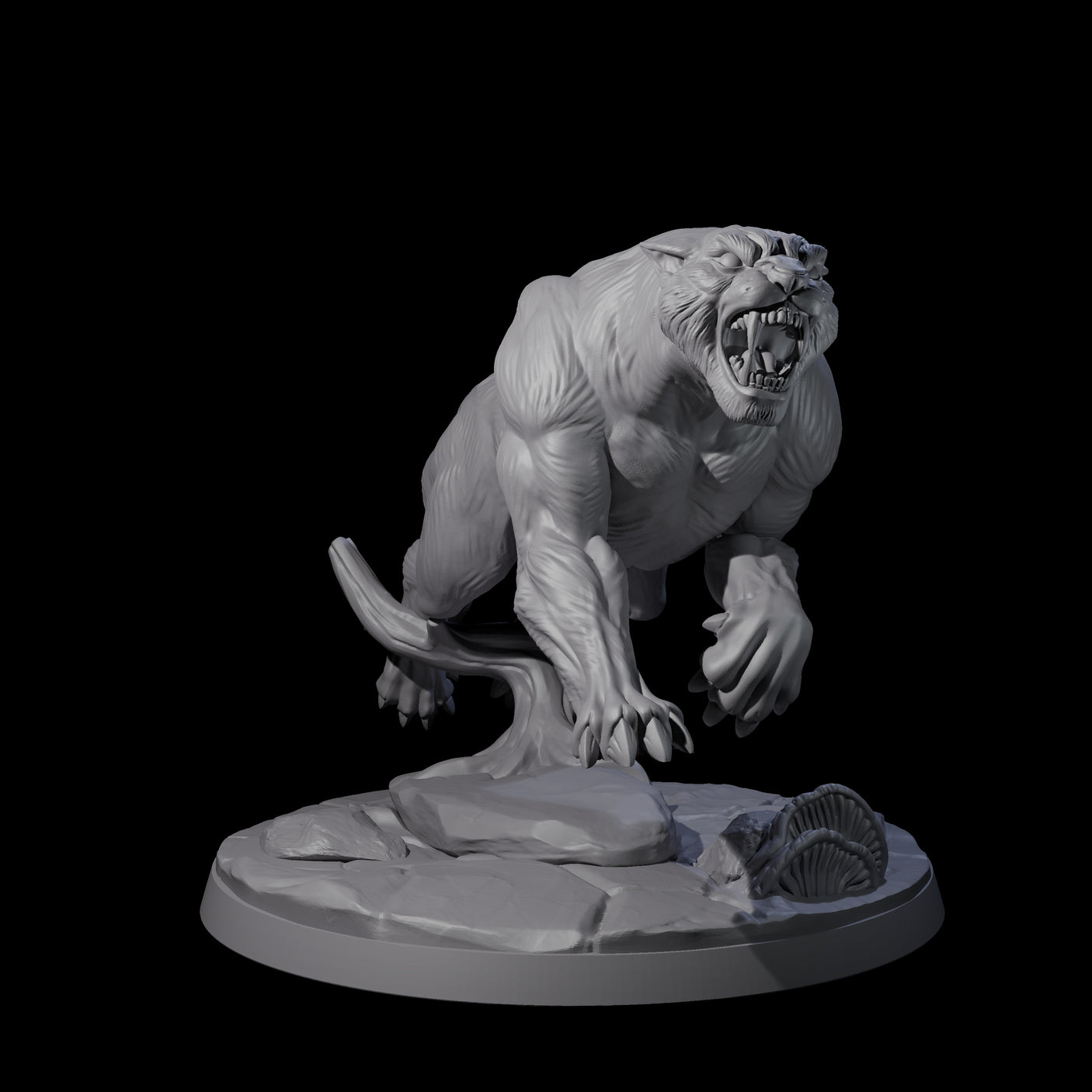 Four Slinking Panthers Miniature for Dungeons and Dragons, Pathfinder or other TTRPGs