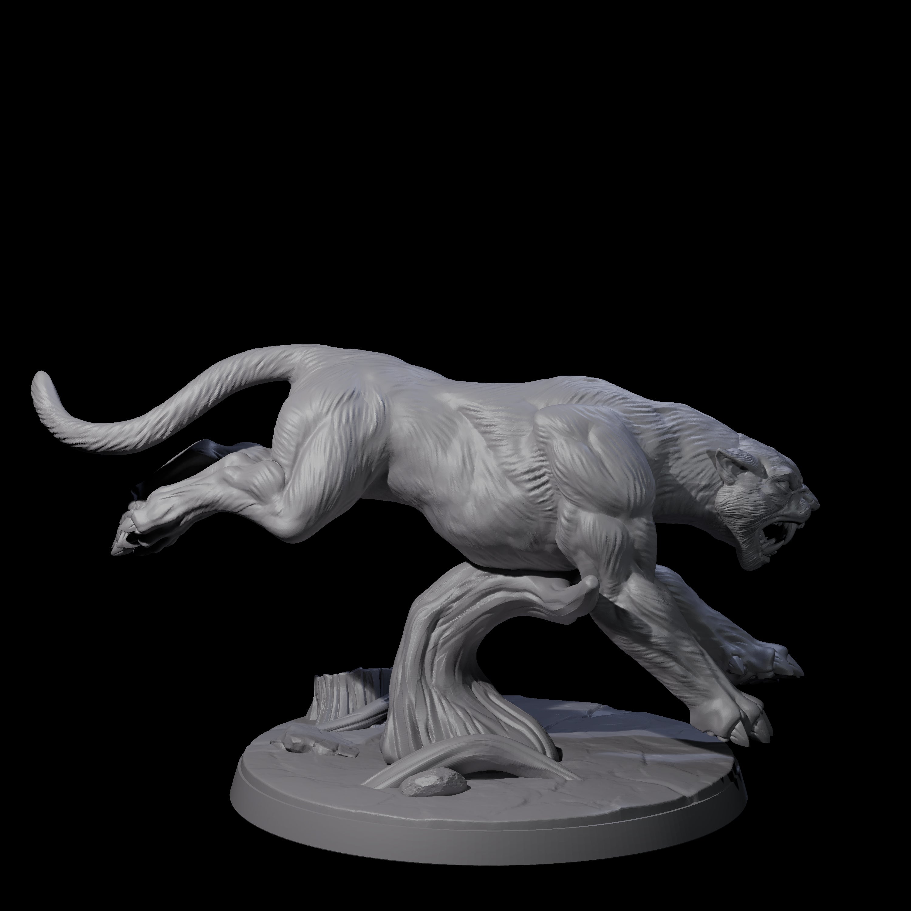 Four Slinking Panthers Miniature for Dungeons and Dragons, Pathfinder or other TTRPGs