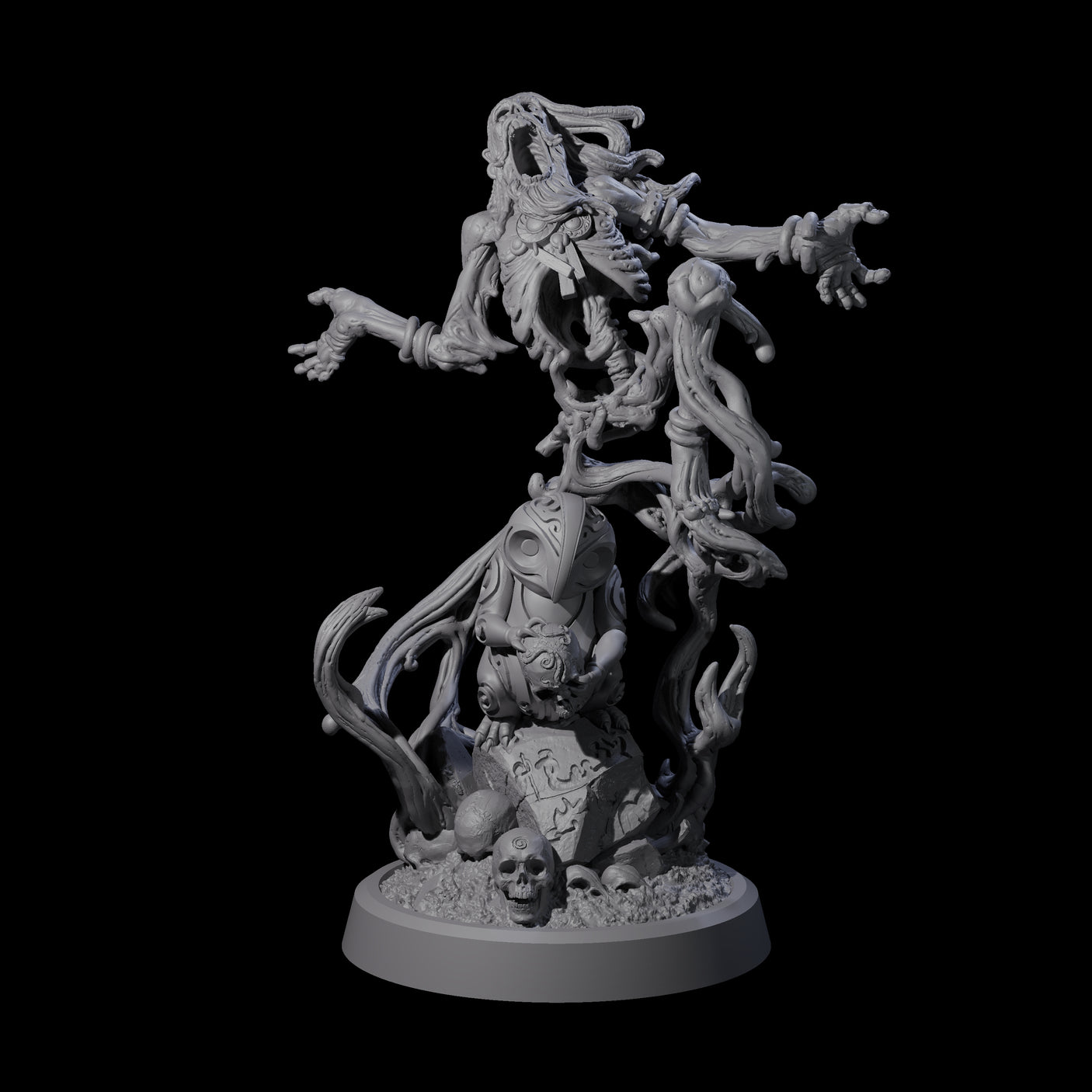 Four Small Owl-like Kenku Shamans Miniature for Dungeons and Dragons, Pathfinder or other TTRPGs
