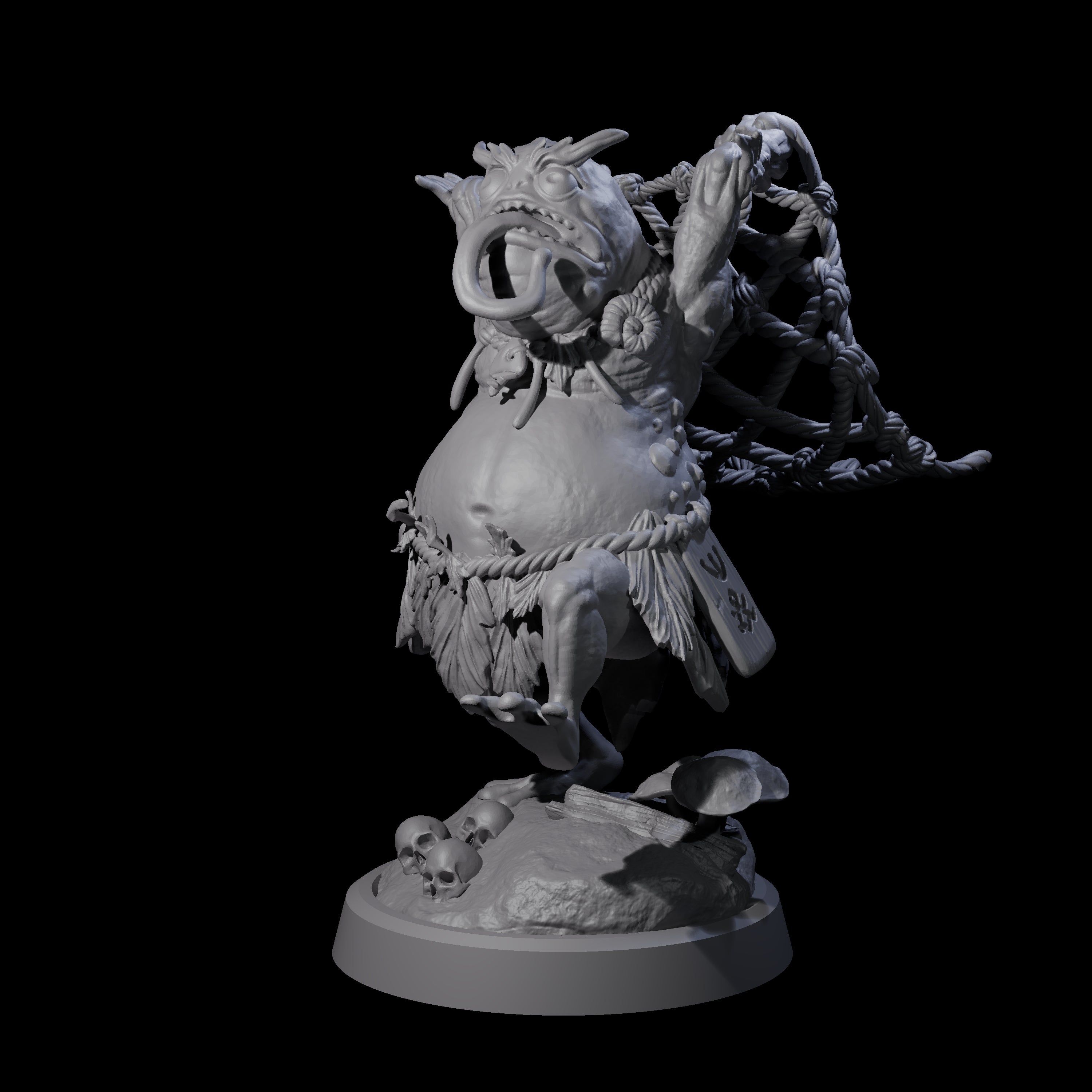 Four Smelly Kua-Toa Mystics Miniature for Dungeons and Dragons, Pathfinder or other TTRPGs