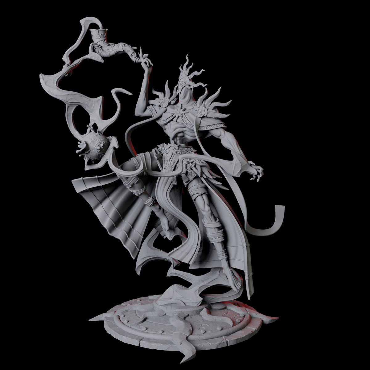 Four Sparking Celestial Mages Miniature for Dungeons and Dragons, Pathfinder or other TTRPGs