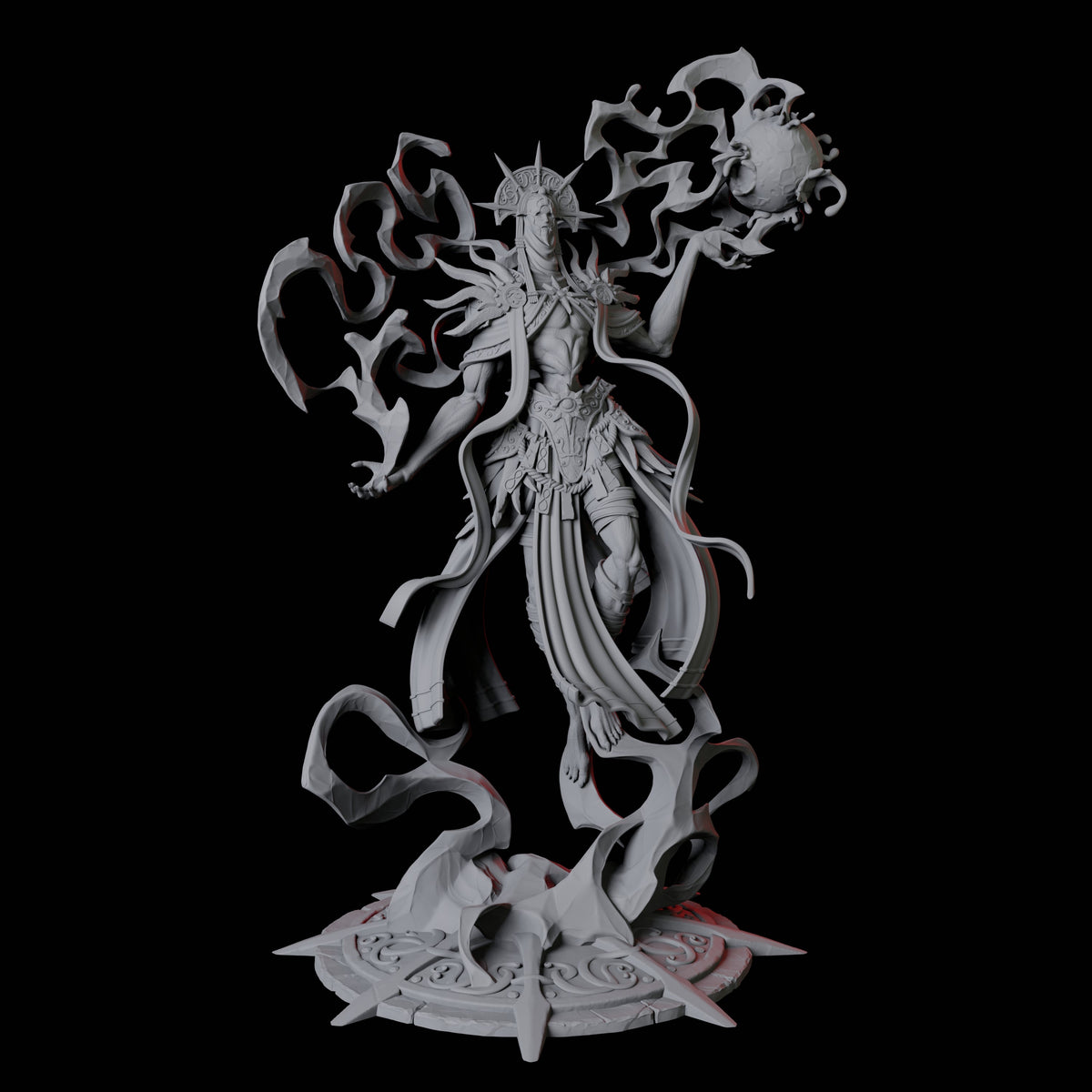 Four Sparking Celestial Mages Miniature for Dungeons and Dragons, Pathfinder or other TTRPGs