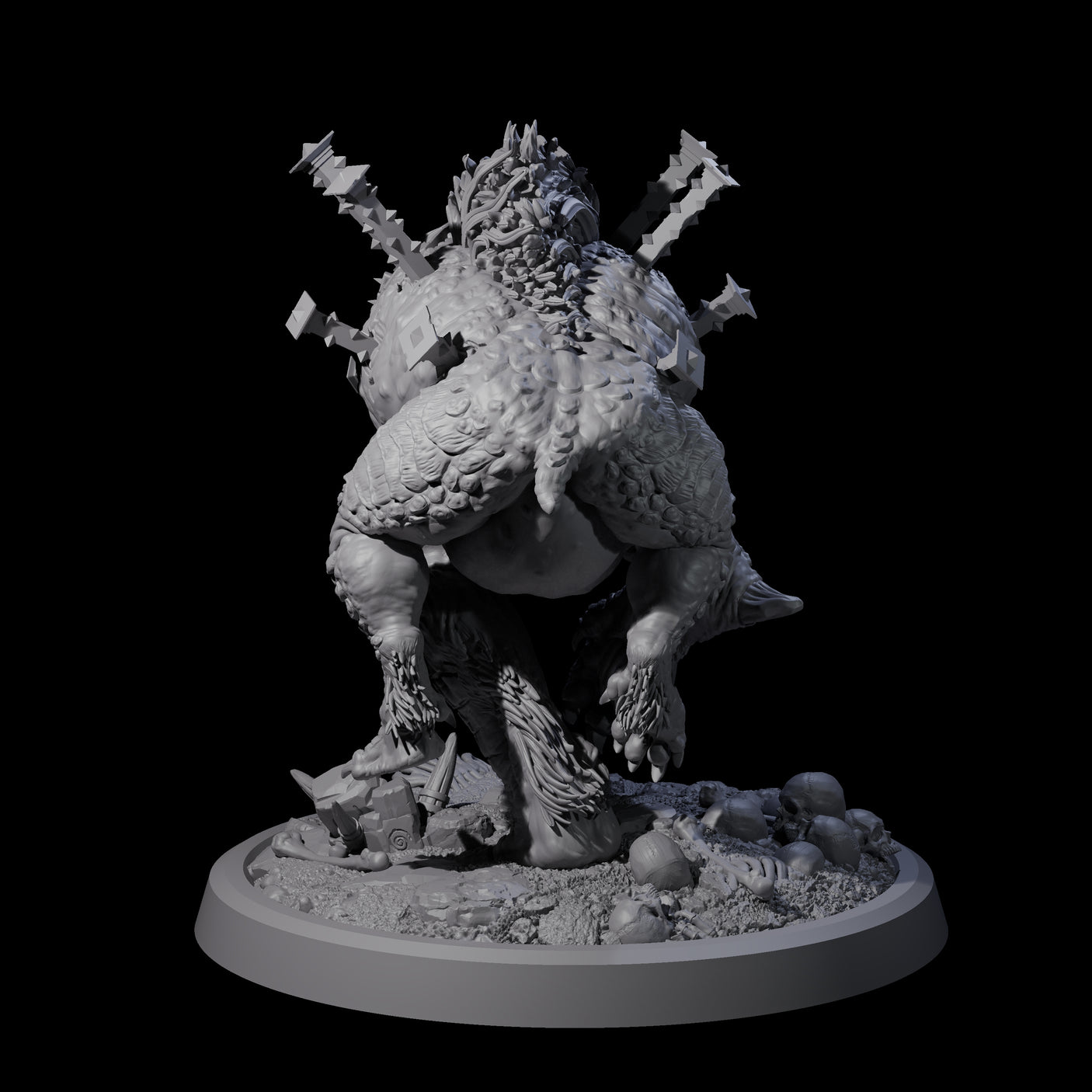 Four Spiked Bulettes Miniature for Dungeons and Dragons, Pathfinder or other TTRPGs