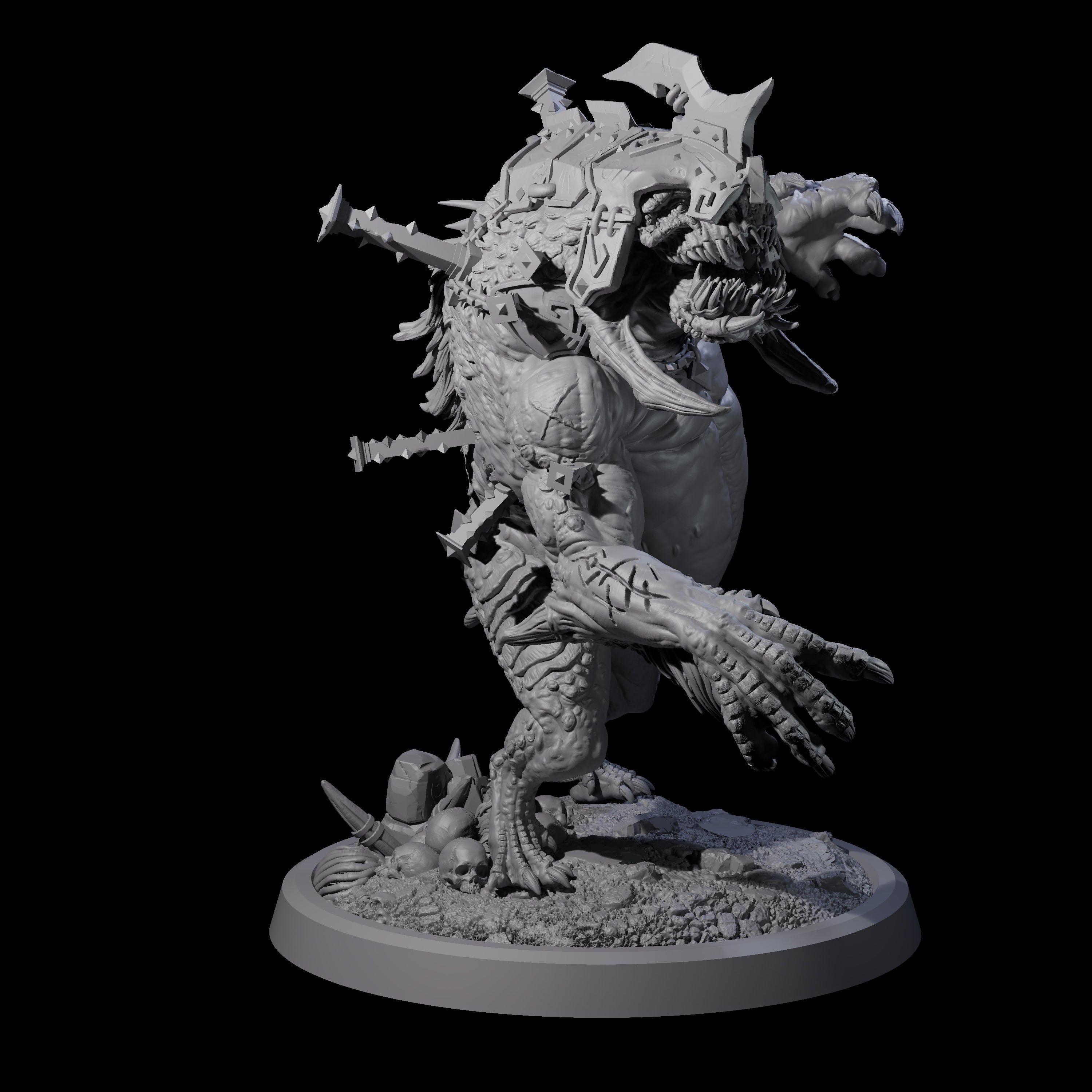 Four Spiked Bulettes Miniature for Dungeons and Dragons, Pathfinder or other TTRPGs