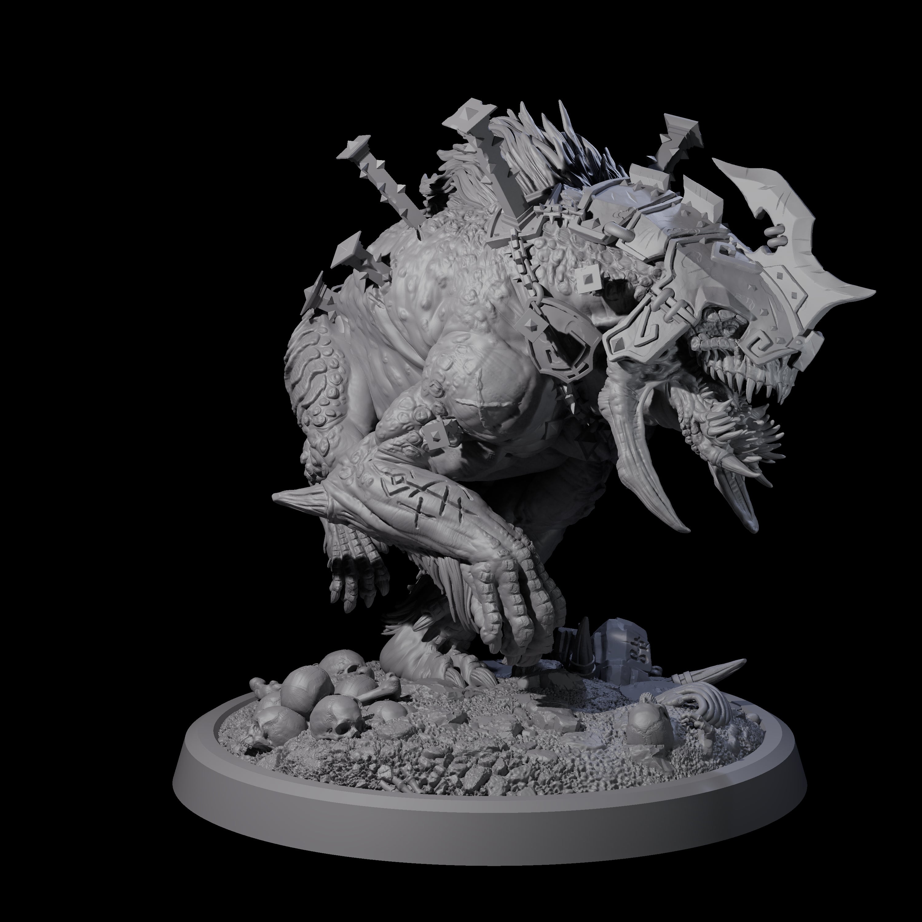 Four Spiked Bulettes Miniature for Dungeons and Dragons, Pathfinder or other TTRPGs