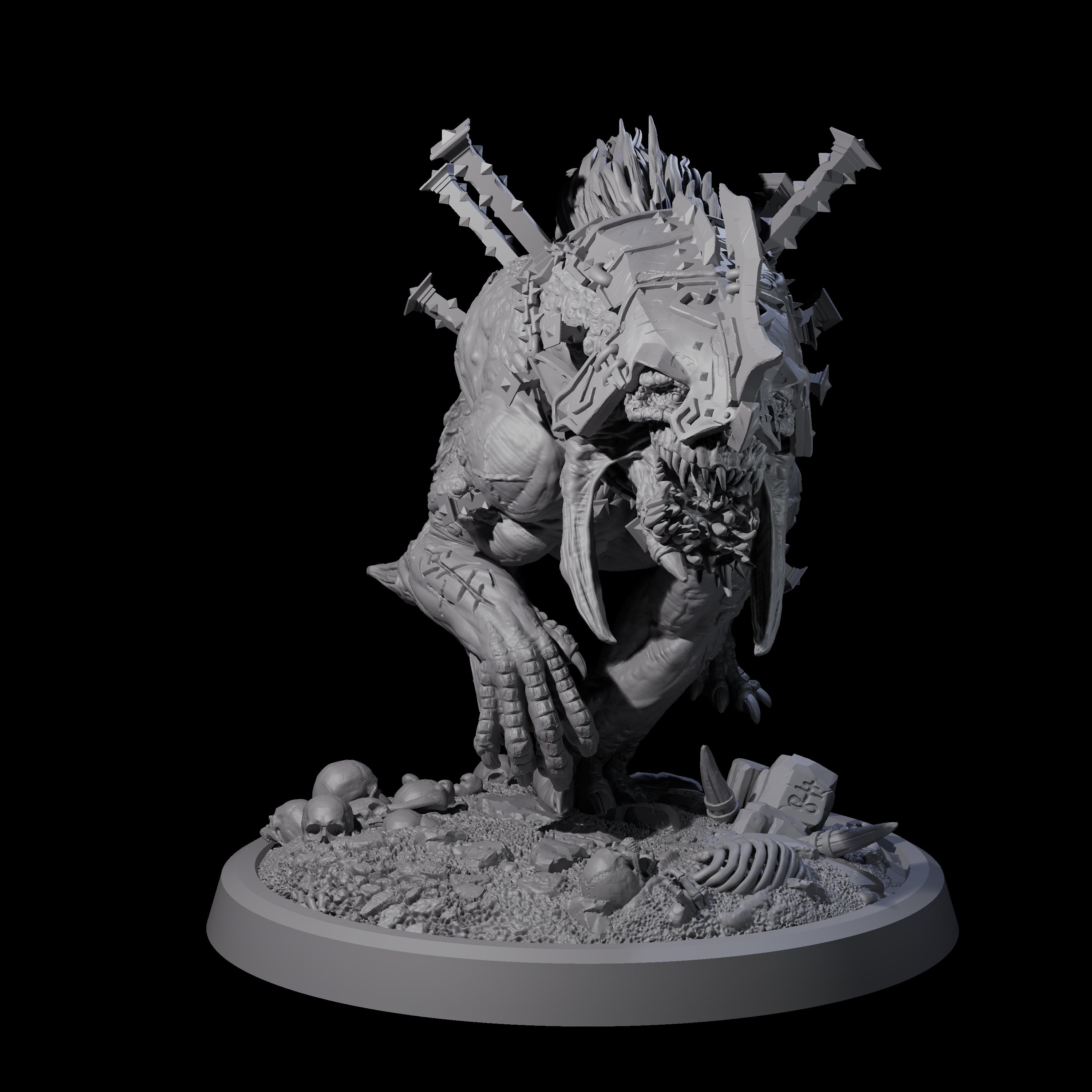 Four Spiked Bulettes Miniature for Dungeons and Dragons, Pathfinder or other TTRPGs