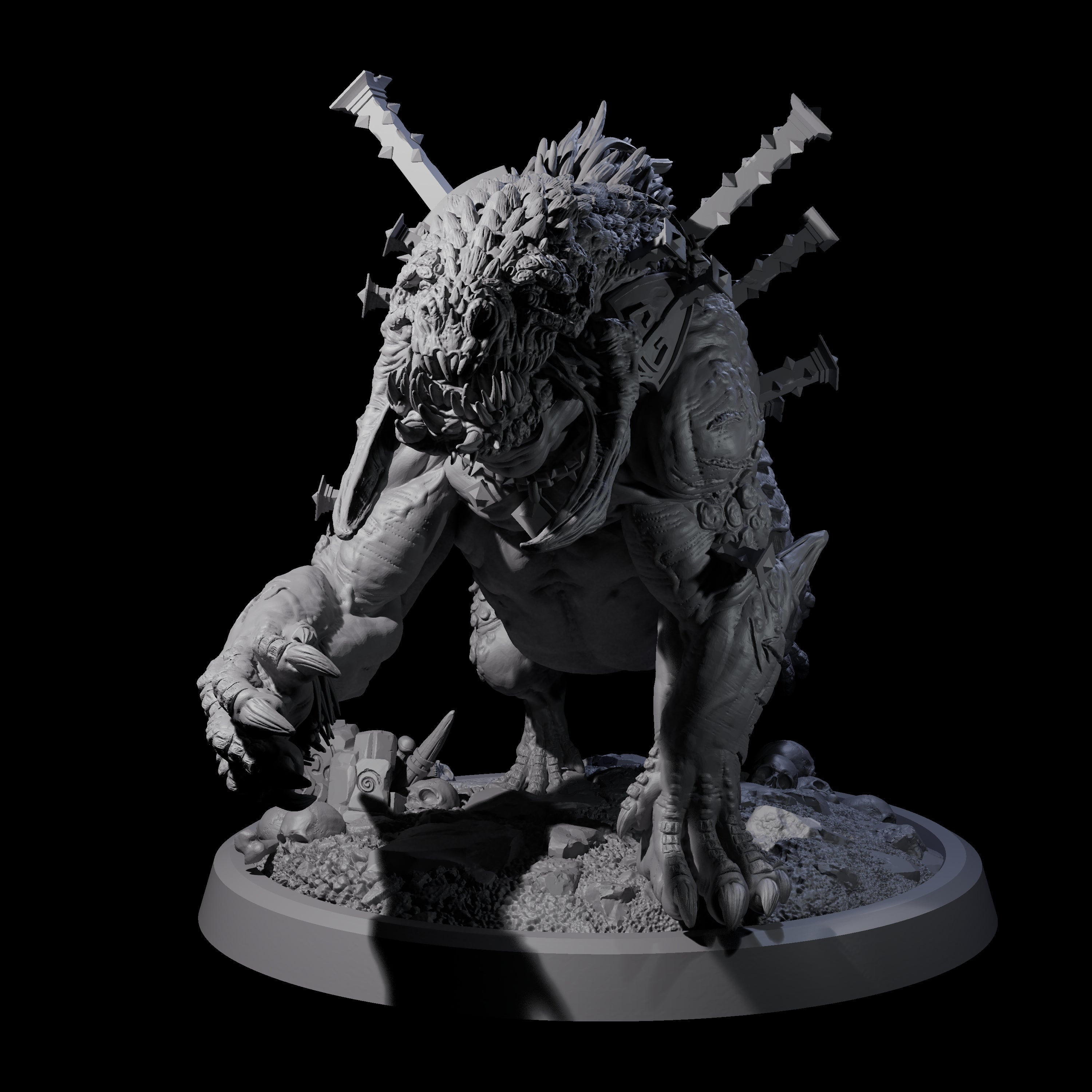 Four Spiked Bulettes Miniature for Dungeons and Dragons, Pathfinder or other TTRPGs