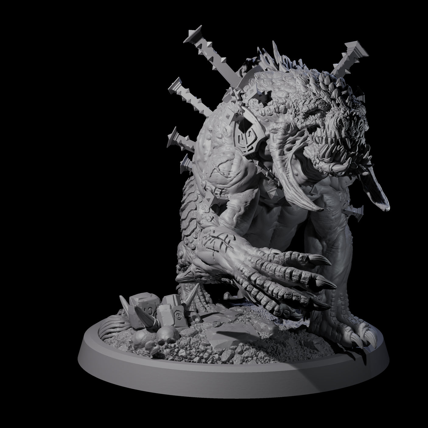 Four Spiked Bulettes Miniature for Dungeons and Dragons, Pathfinder or other TTRPGs