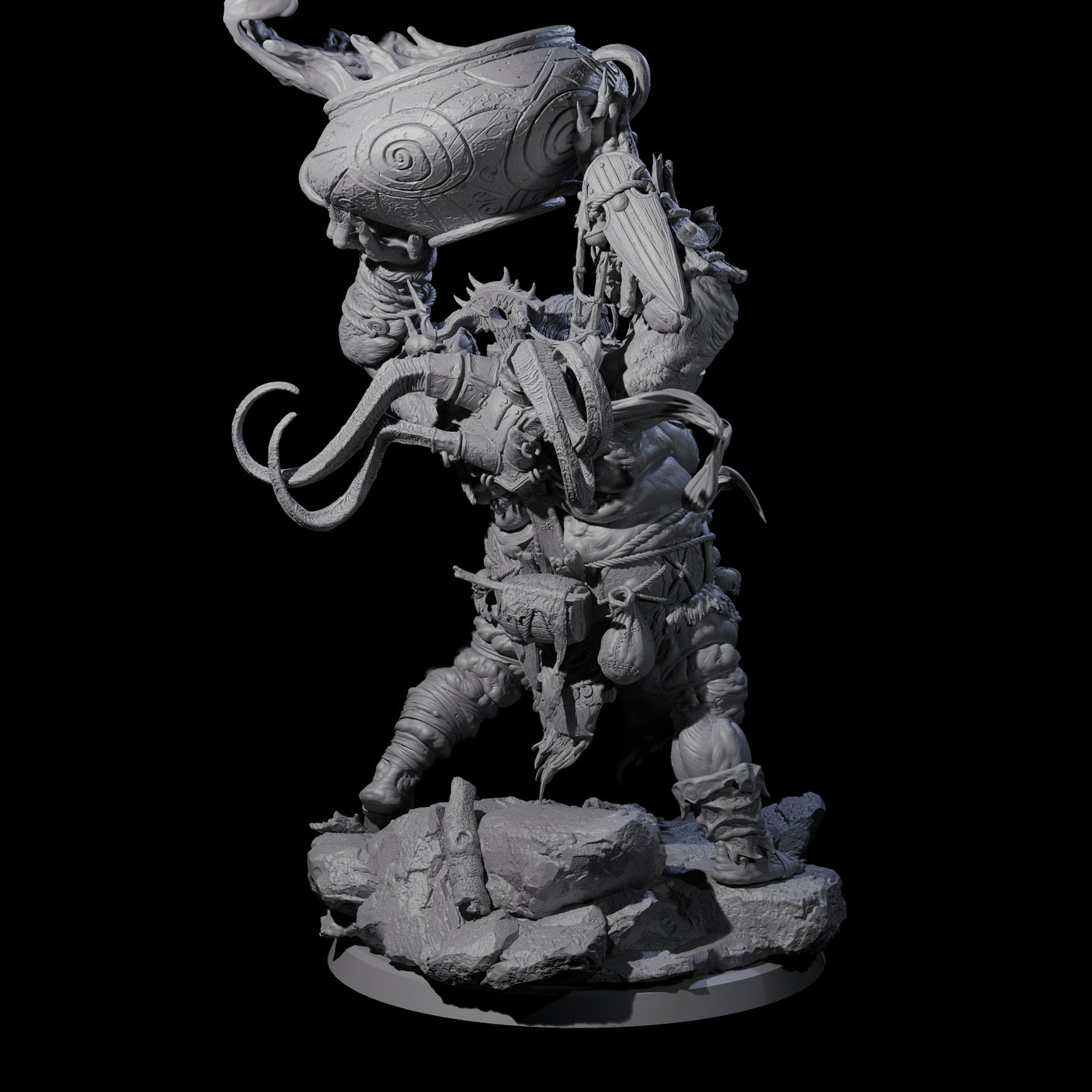 Four Spiky Hill Giant Matrons Miniature for Dungeons and Dragons, Pathfinder or other TTRPGs
