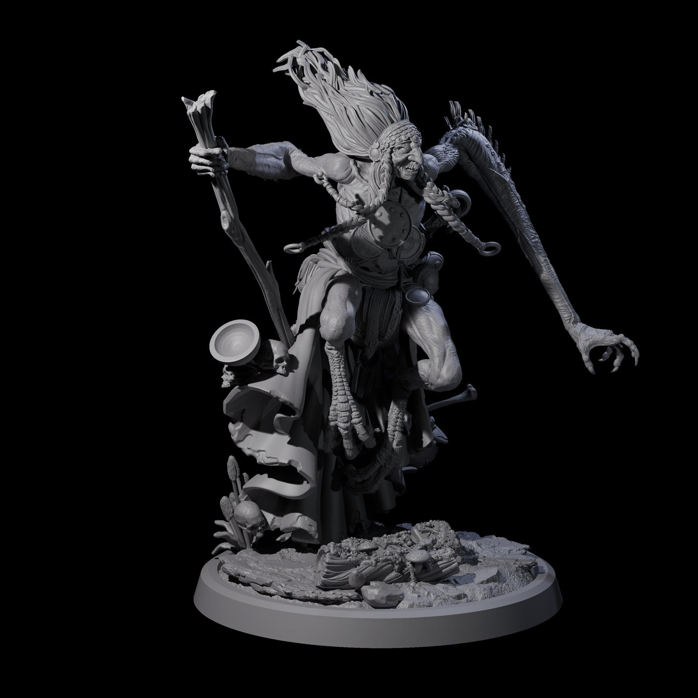 Four Spindly Forest Hags Miniature for Dungeons and Dragons, Pathfinder or other TTRPGs