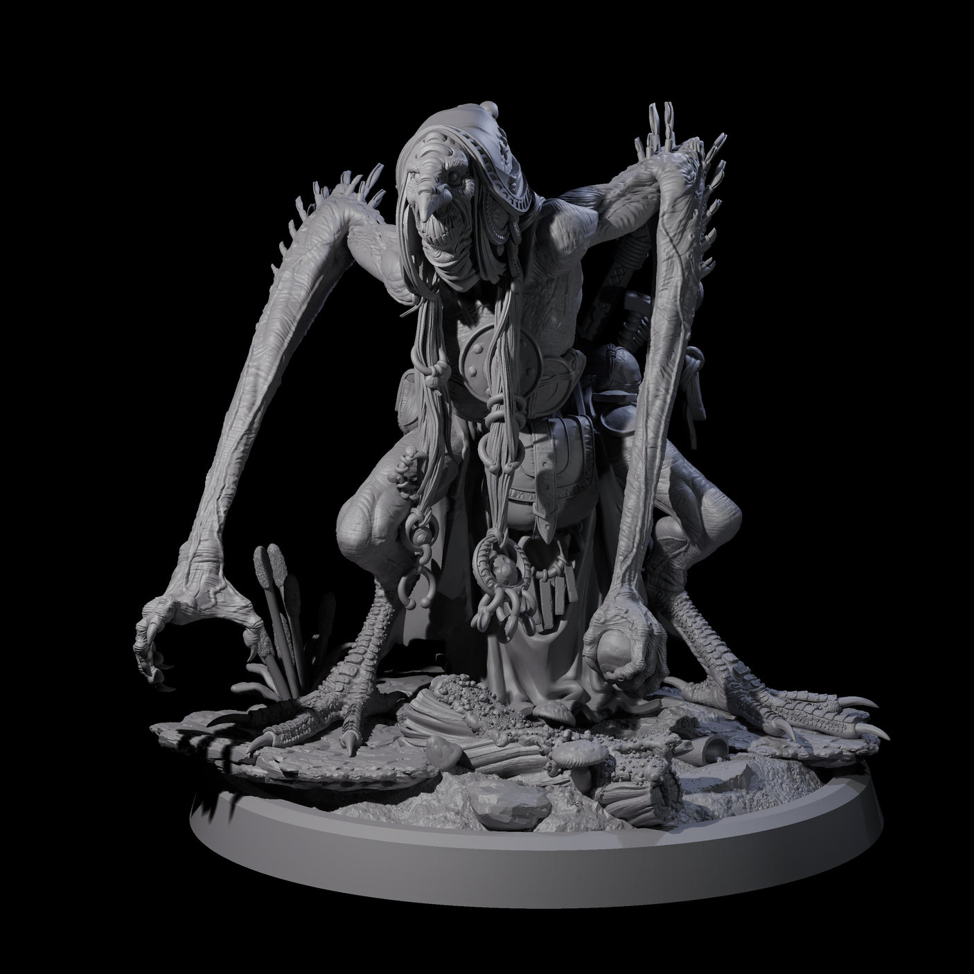 Four Spindly Forest Hags Miniature for Dungeons and Dragons, Pathfinder or other TTRPGs