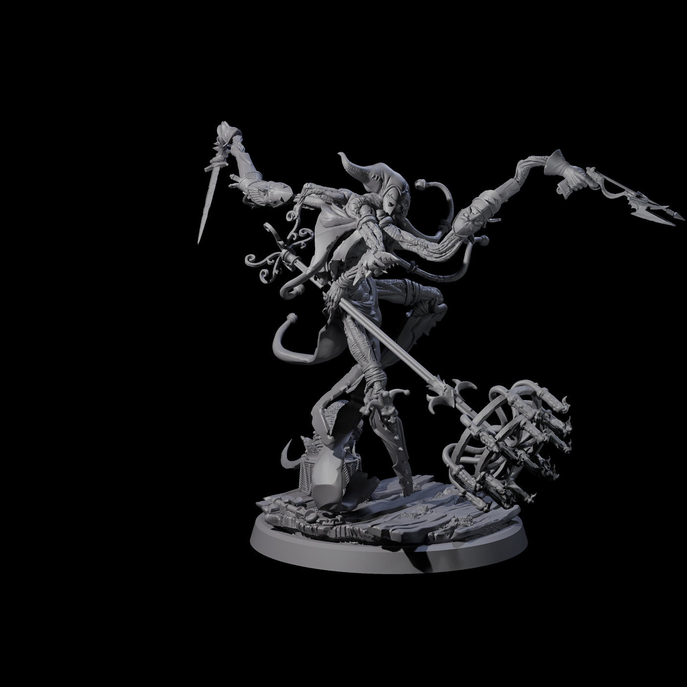Four Spindly Marilith Assassins Miniature for Dungeons and Dragons, Pathfinder or other TTRPGs