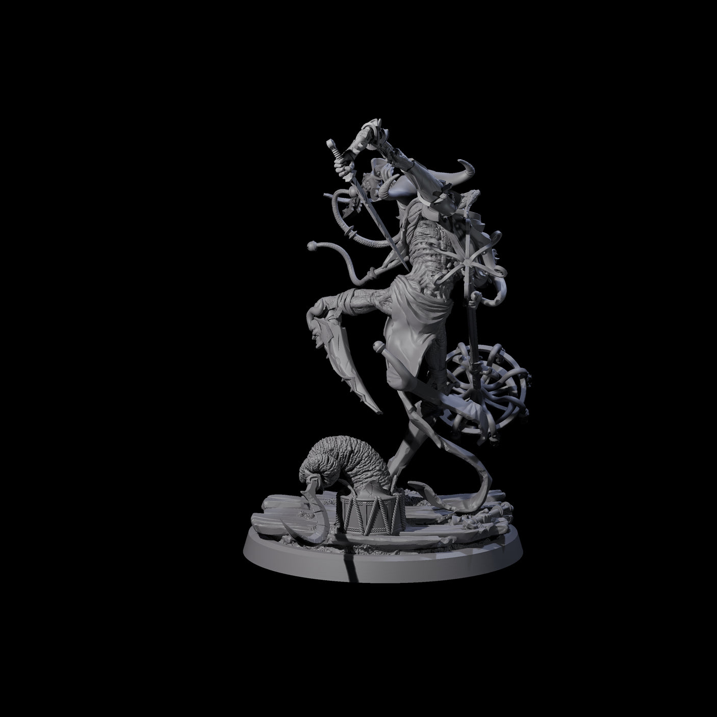 Four Spindly Marilith Assassins Miniature for Dungeons and Dragons, Pathfinder or other TTRPGs
