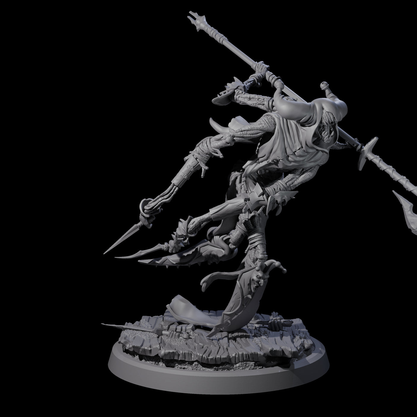 Four Spindly Marilith Assassins Miniature for Dungeons and Dragons, Pathfinder or other TTRPGs