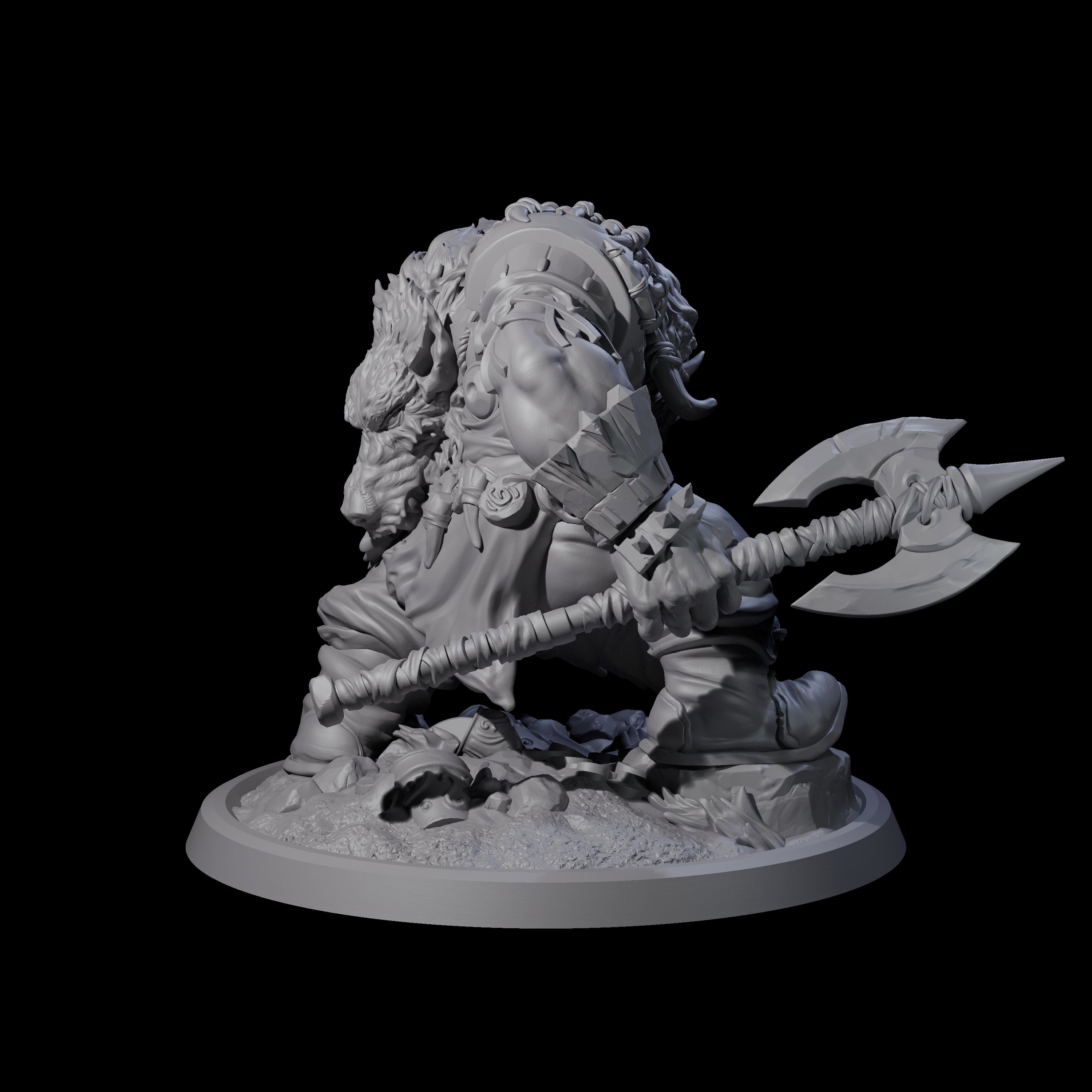 Four Squat Grinning Ogres Miniature for Dungeons and Dragons, Pathfinder or other TTRPGs