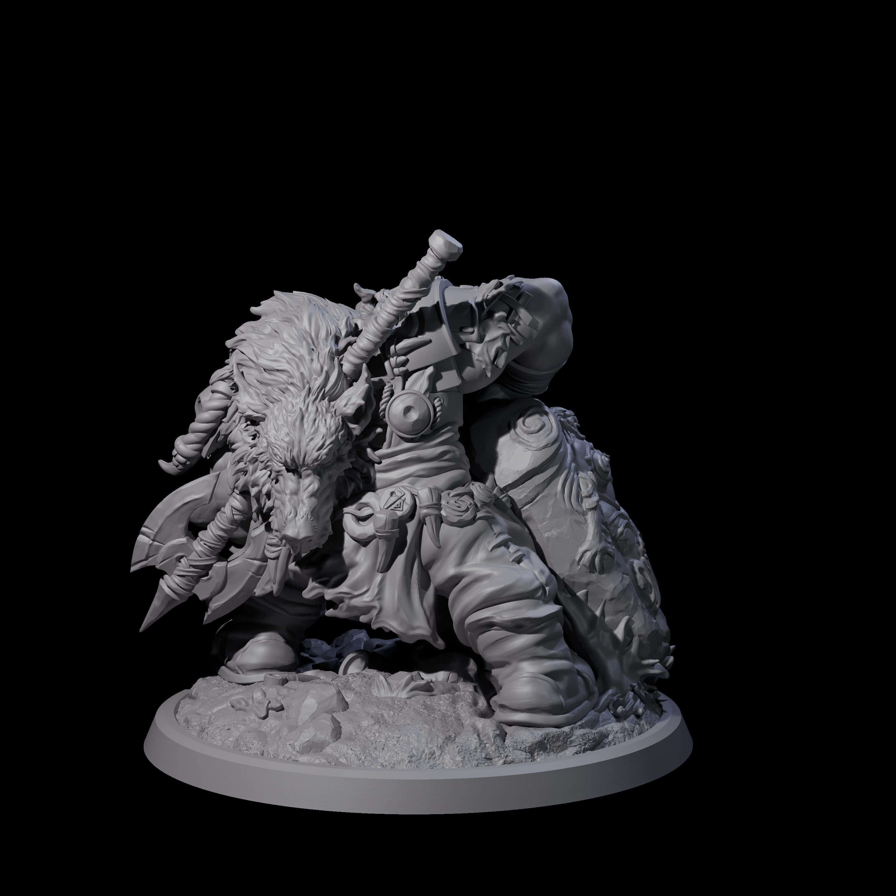 Four Squat Grinning Ogres Miniature for Dungeons and Dragons, Pathfinder or other TTRPGs