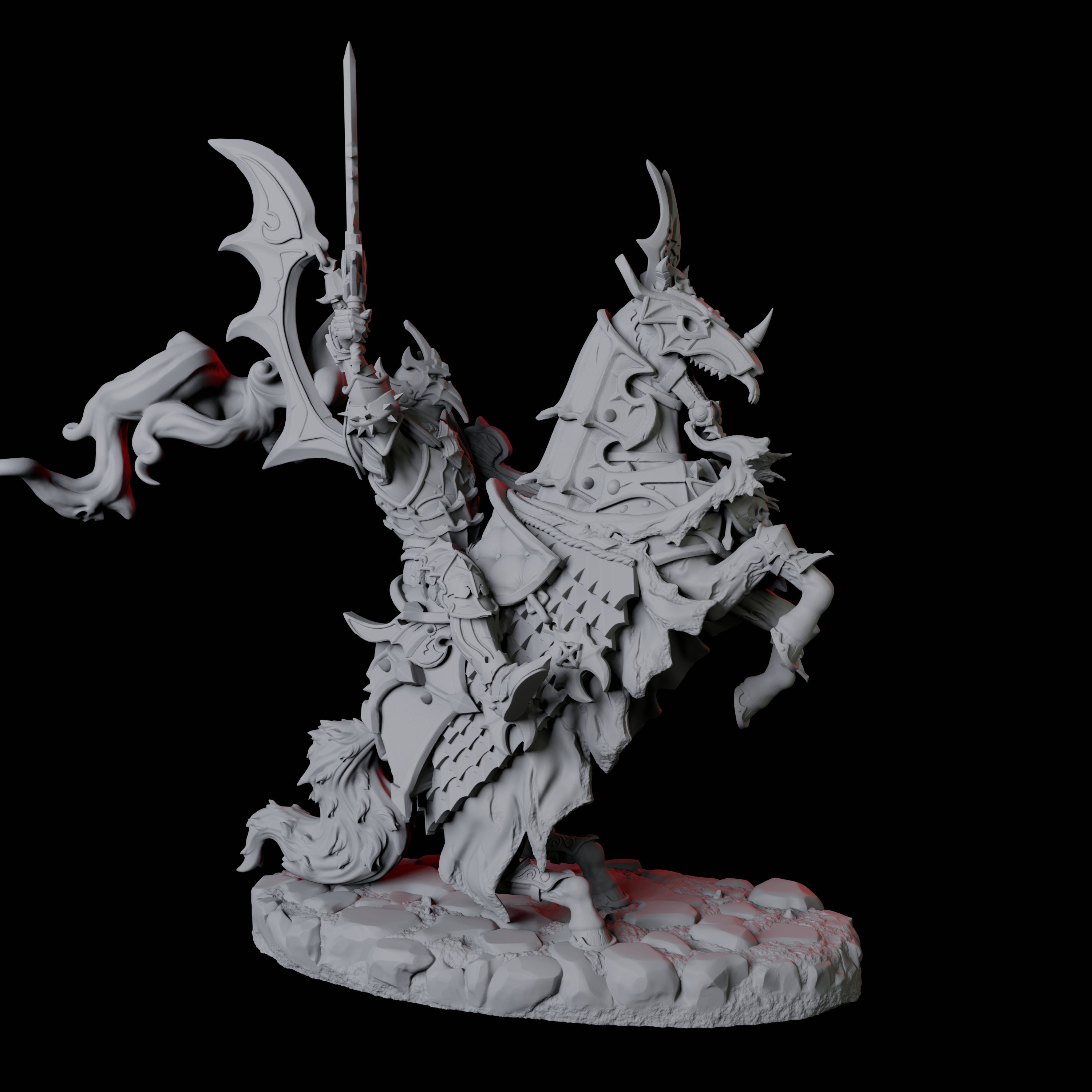 Four Stalking Mounted Revenants Miniature for Dungeons and Dragons, Pathfinder or other TTRPGs