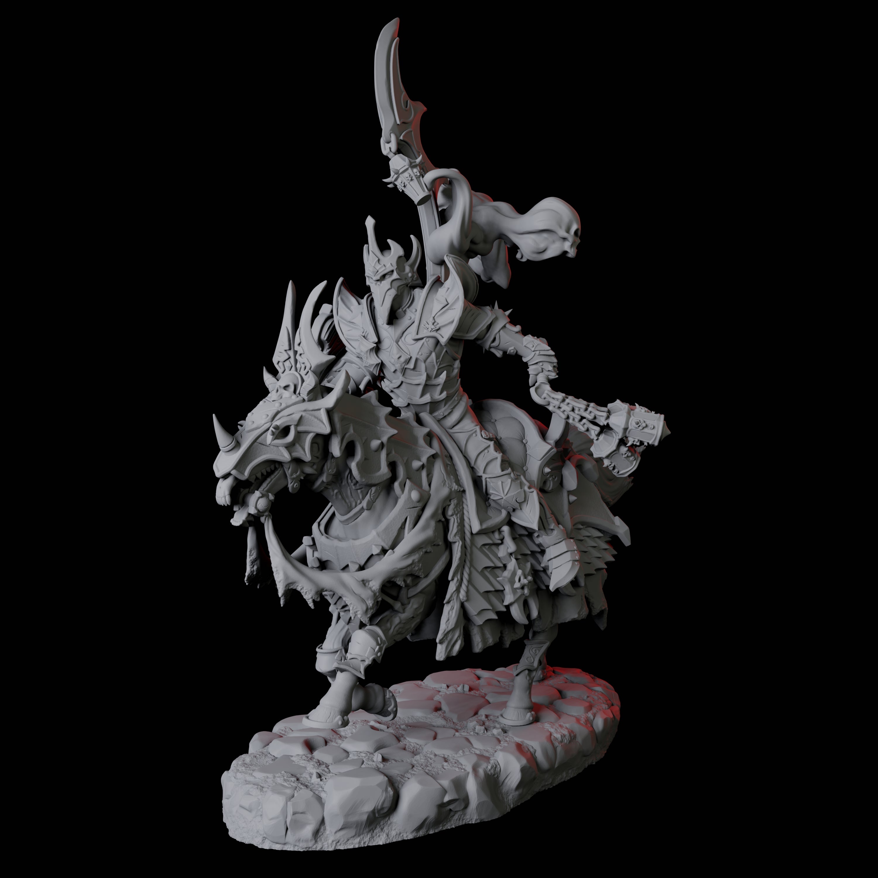 Four Stalking Mounted Revenants Miniature for Dungeons and Dragons, Pathfinder or other TTRPGs