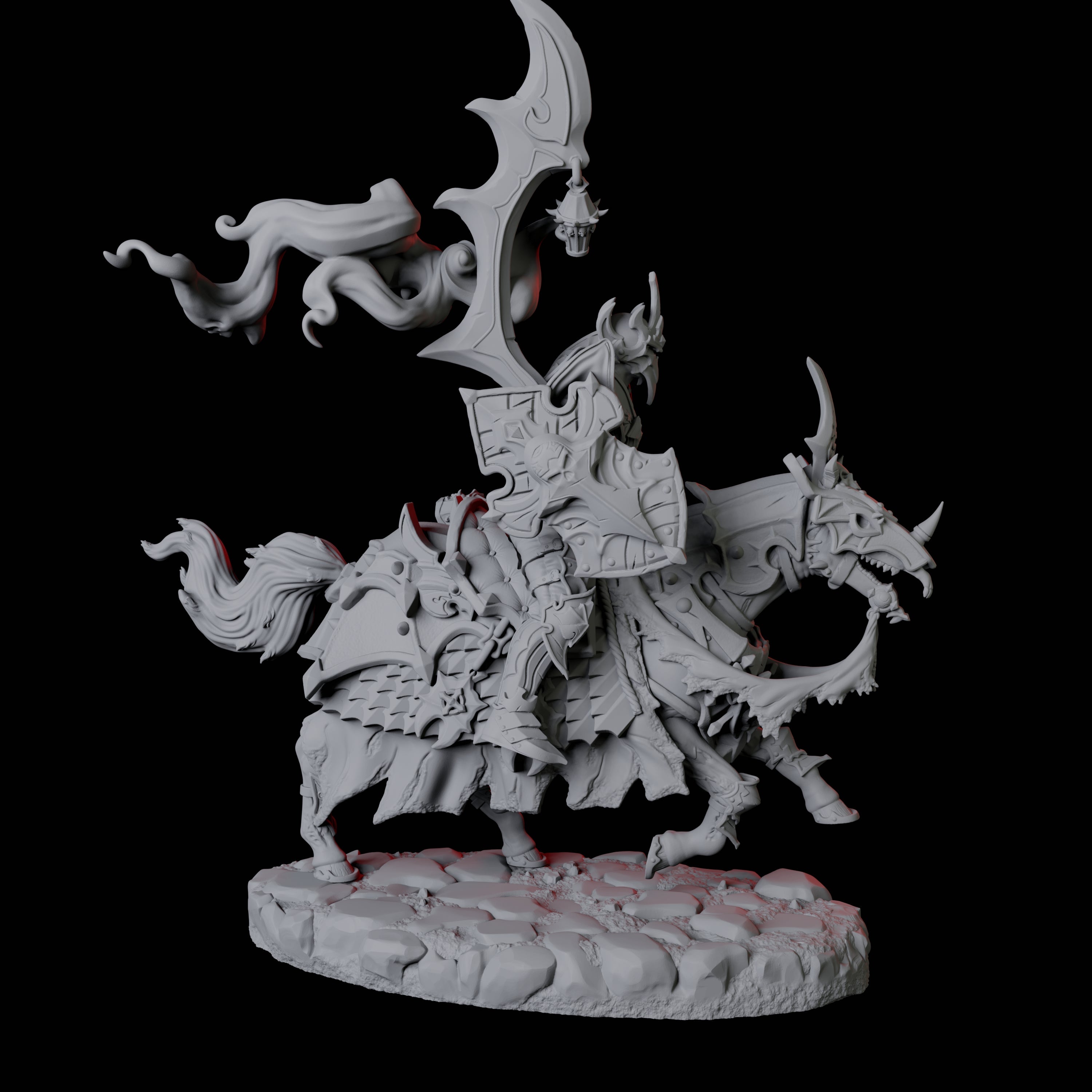 Four Stalking Mounted Revenants Miniature for Dungeons and Dragons, Pathfinder or other TTRPGs