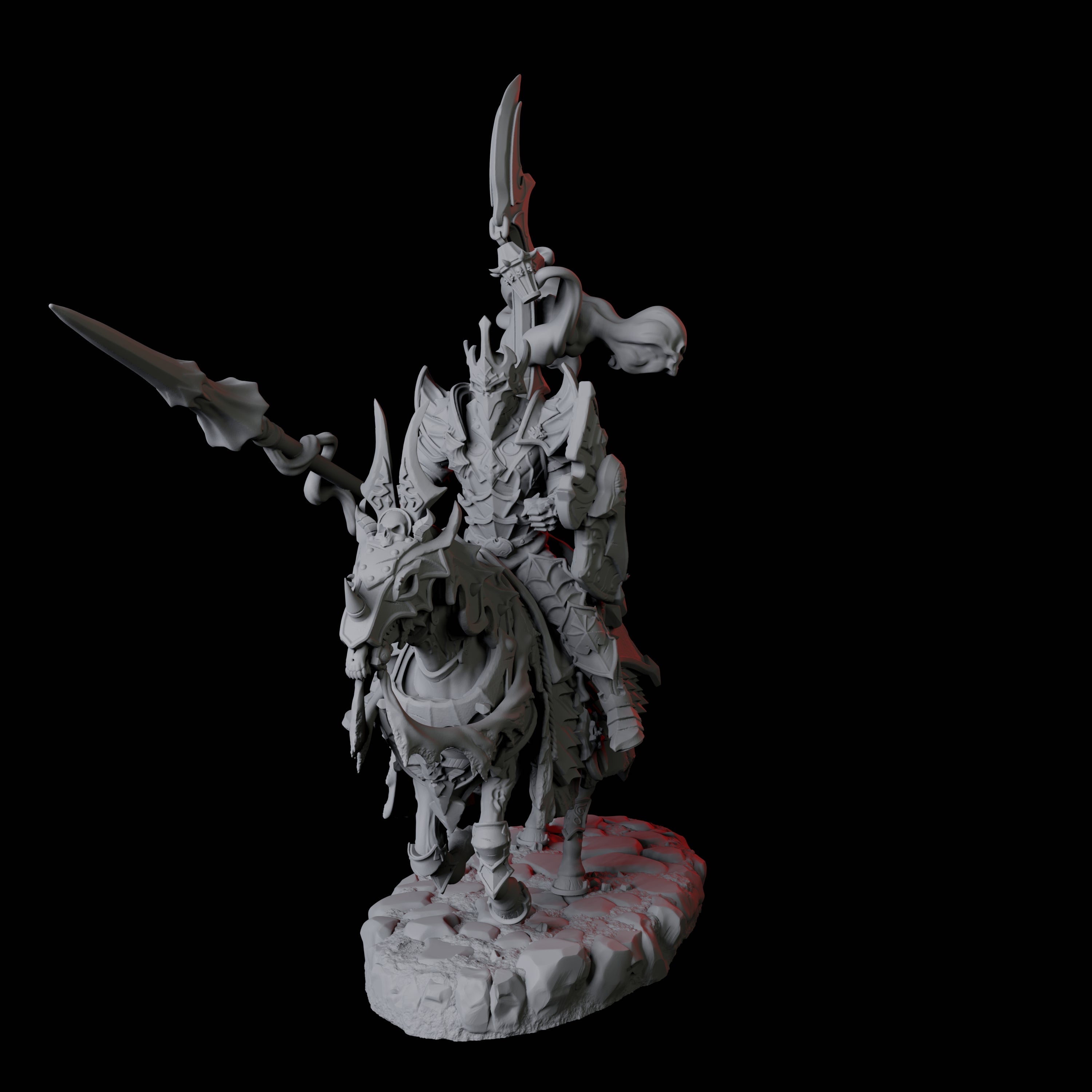 Four Stalking Mounted Revenants Miniature for Dungeons and Dragons, Pathfinder or other TTRPGs