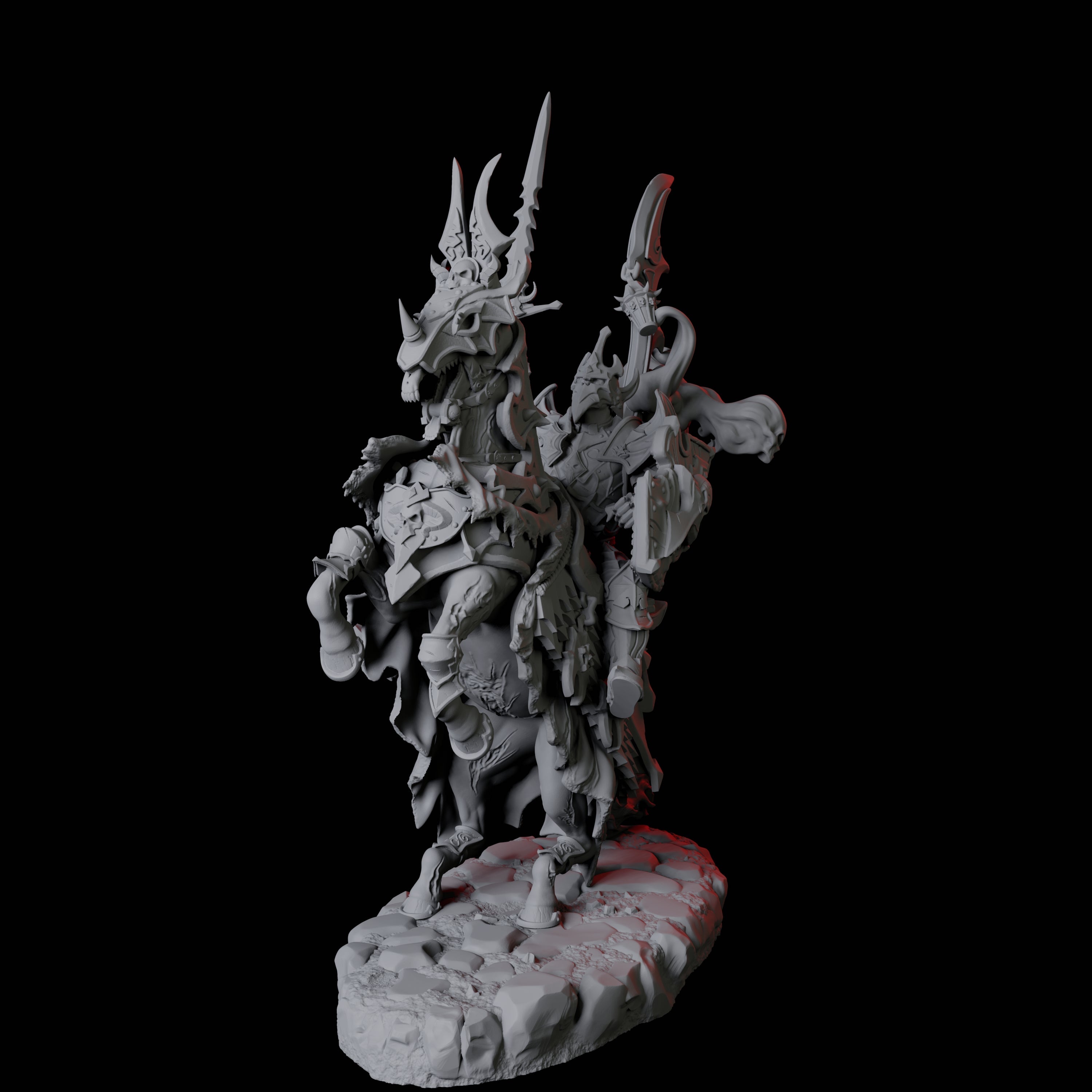 Four Stalking Mounted Revenants Miniature for Dungeons and Dragons, Pathfinder or other TTRPGs