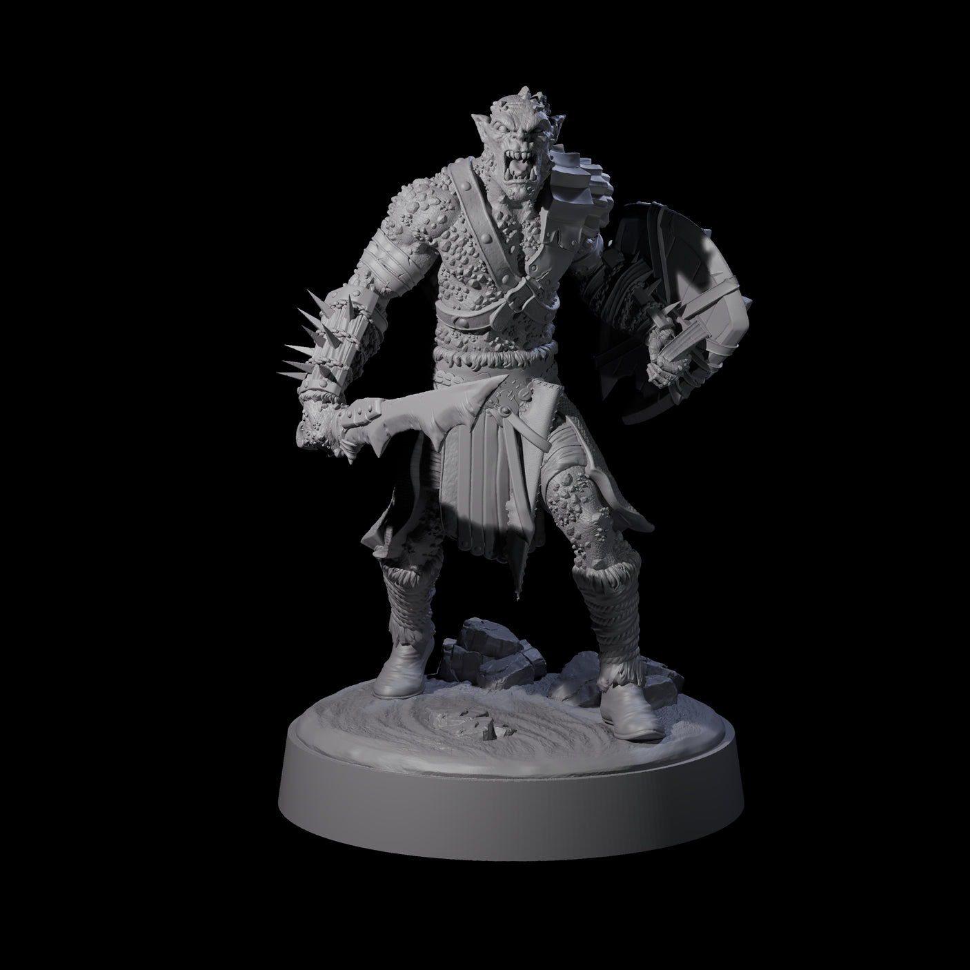 Four Stoneflesh Orcs Miniature for Dungeons and Dragons, Pathfinder or other TTRPGs