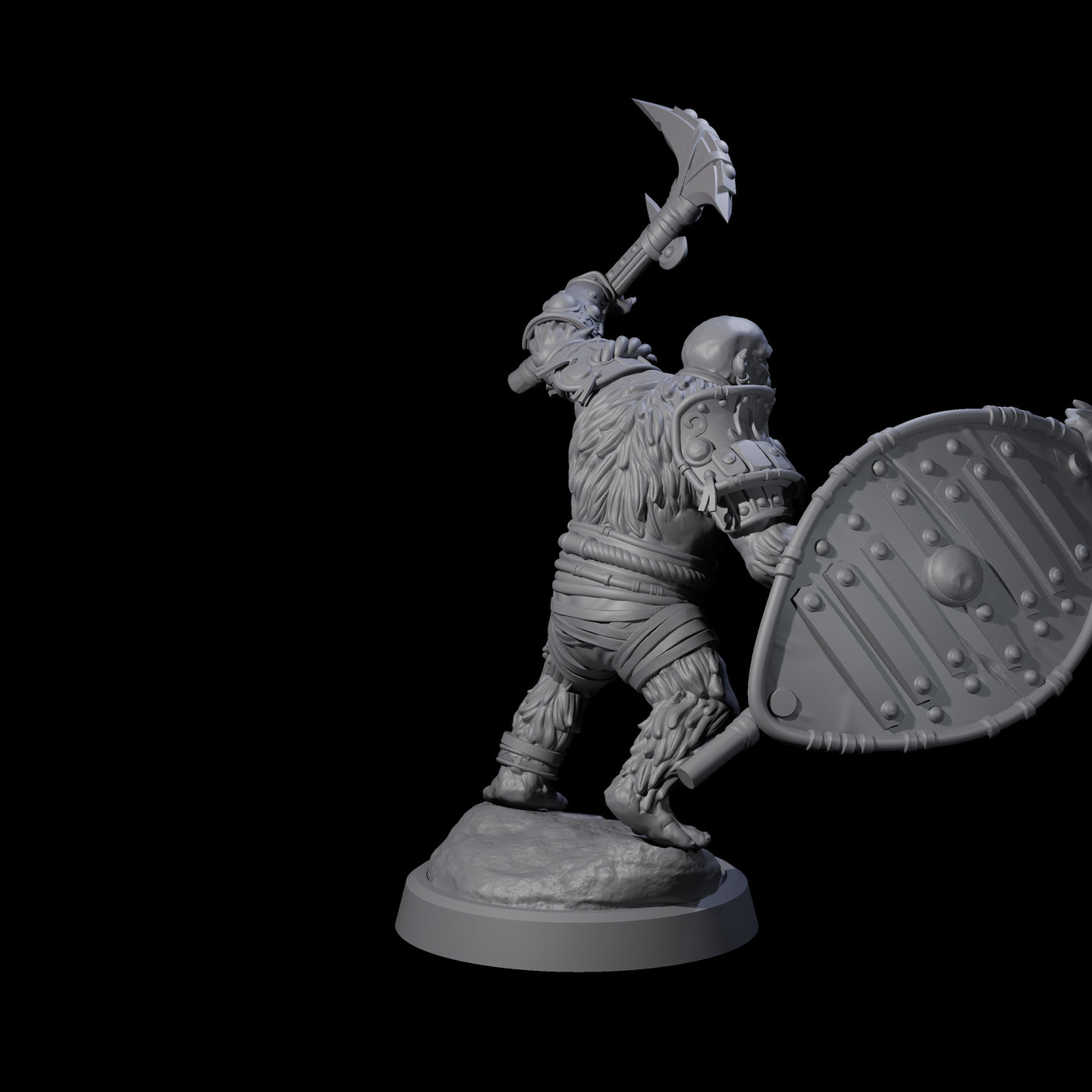 Four Striking Furry Orcs Miniature for Dungeons and Dragons, Pathfinder or other TTRPGs