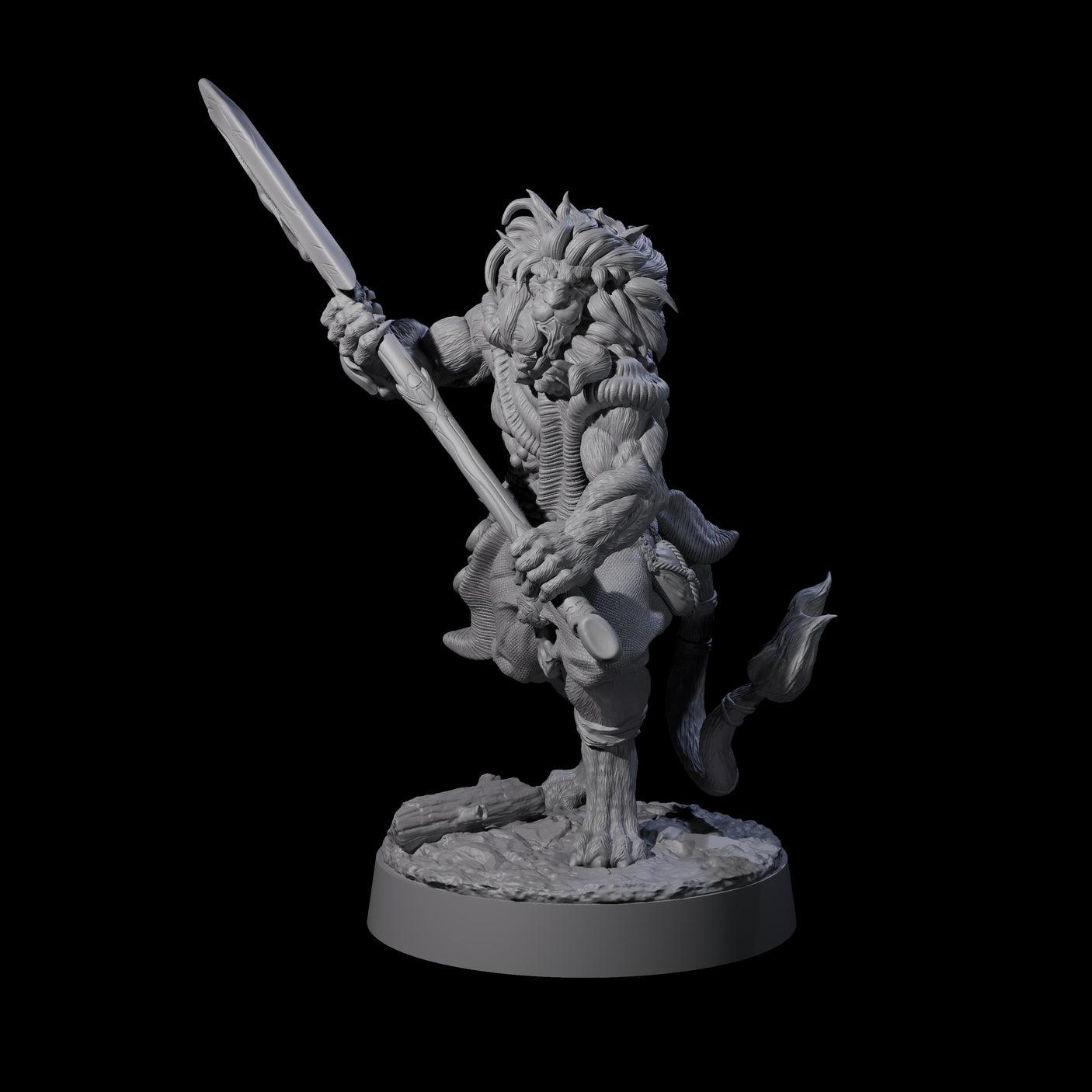 Four Striking Leonin Warblades Miniature for Dungeons and Dragons, Pathfinder or other TTRPGs