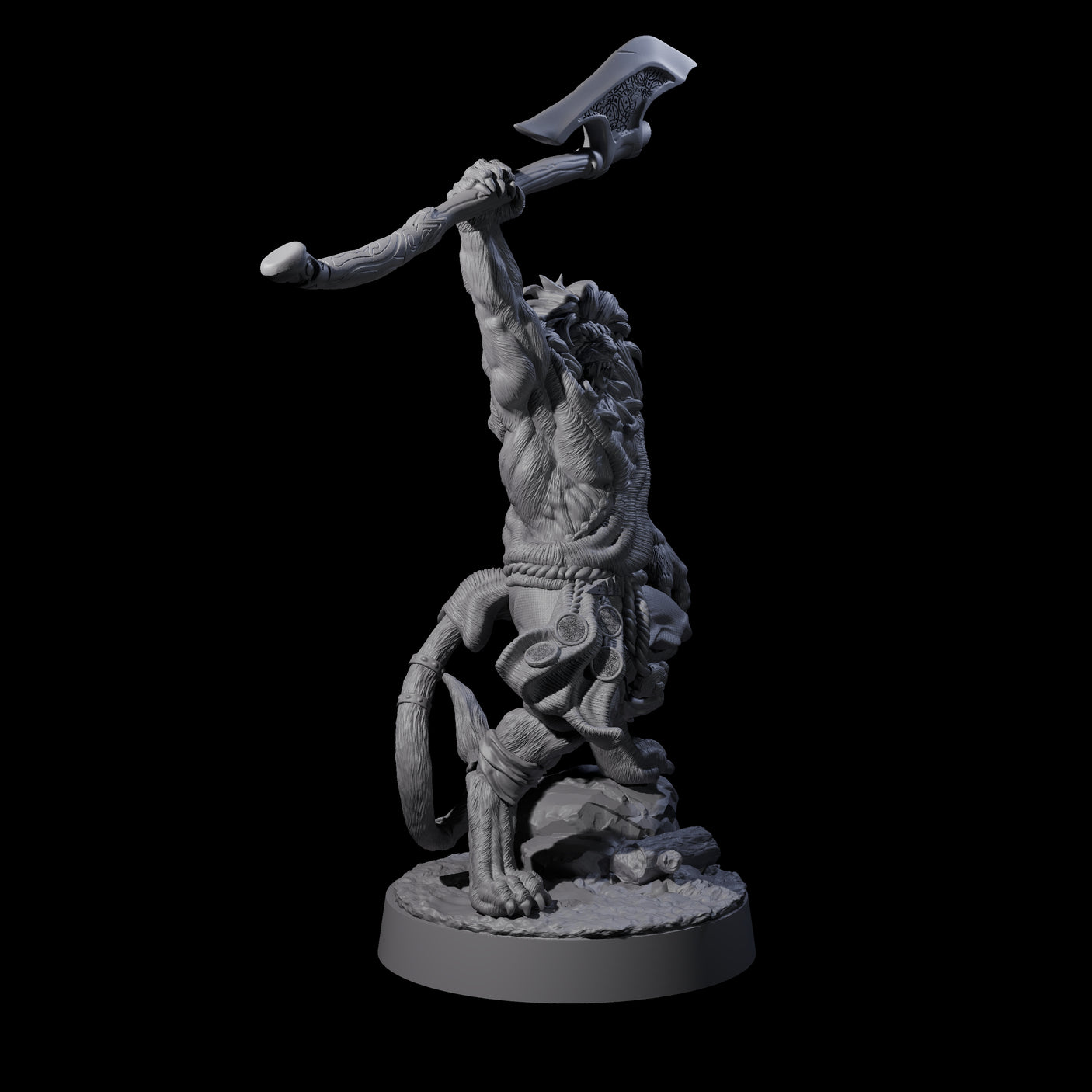 Four Striking Leonin Warblades Miniature for Dungeons and Dragons, Pathfinder or other TTRPGs