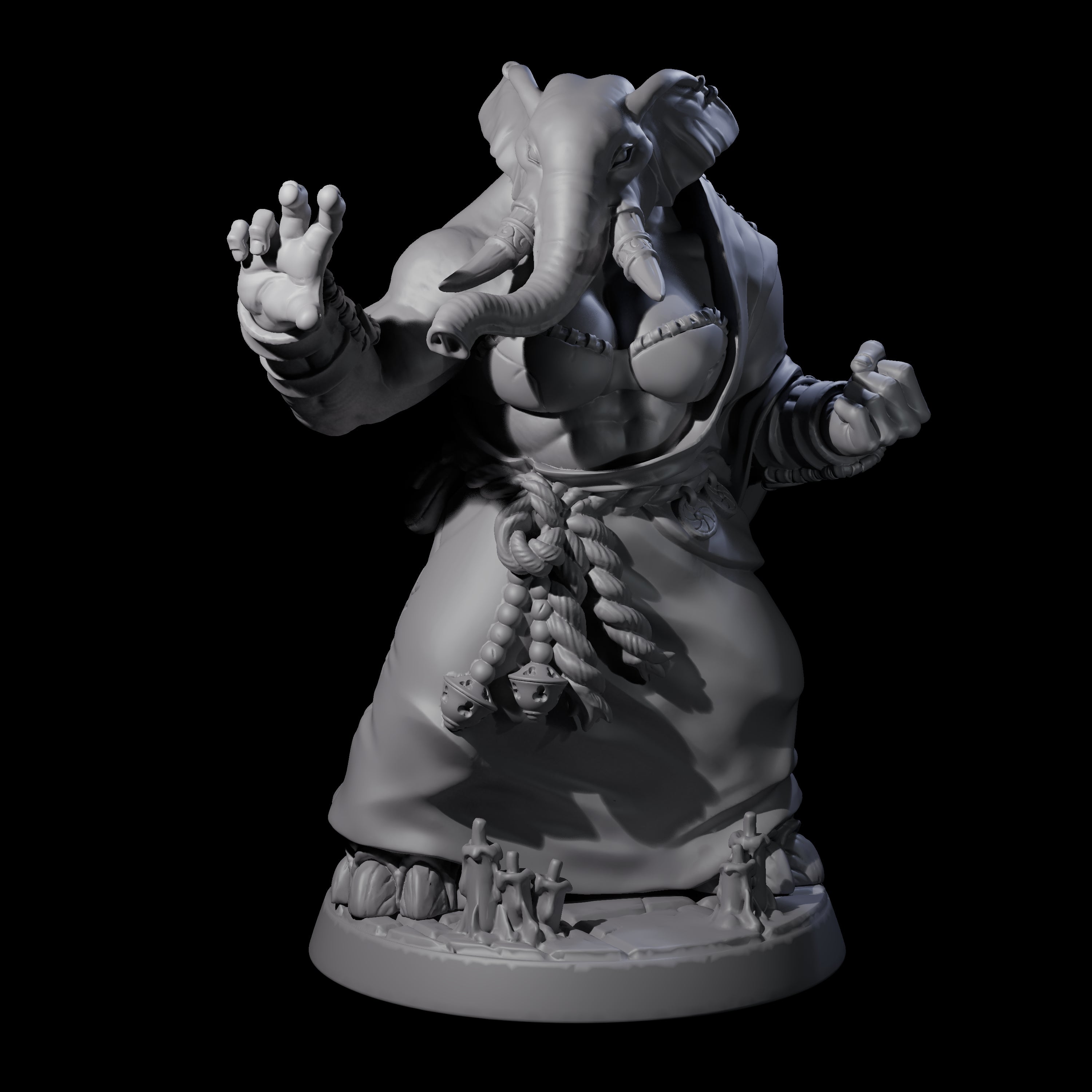 Four Striking Loxodon Monks Miniature for Dungeons and Dragons, Pathfinder or other TTRPGs