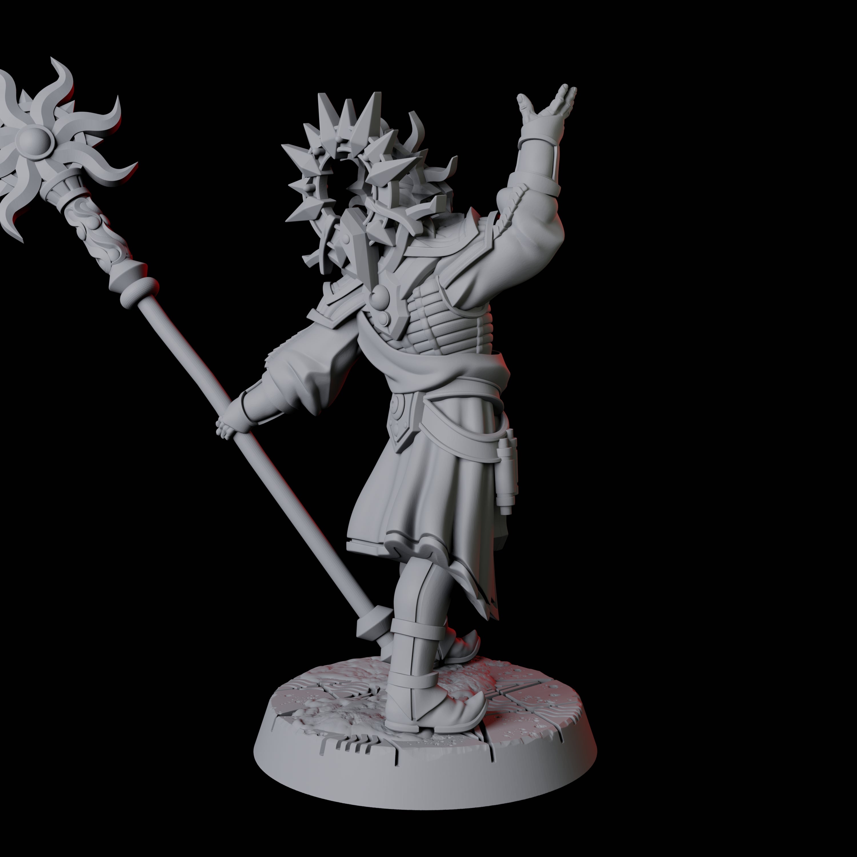 Four Sun Worshipping Cultists Miniature for Dungeons and Dragons, Pathfinder or other TTRPGs