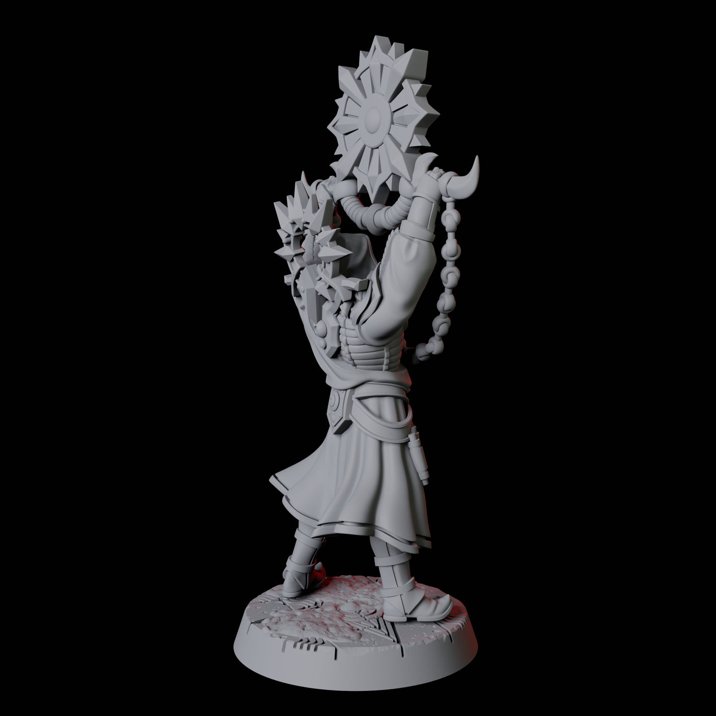 Four Sun Worshipping Cultists Miniature for Dungeons and Dragons, Pathfinder or other TTRPGs