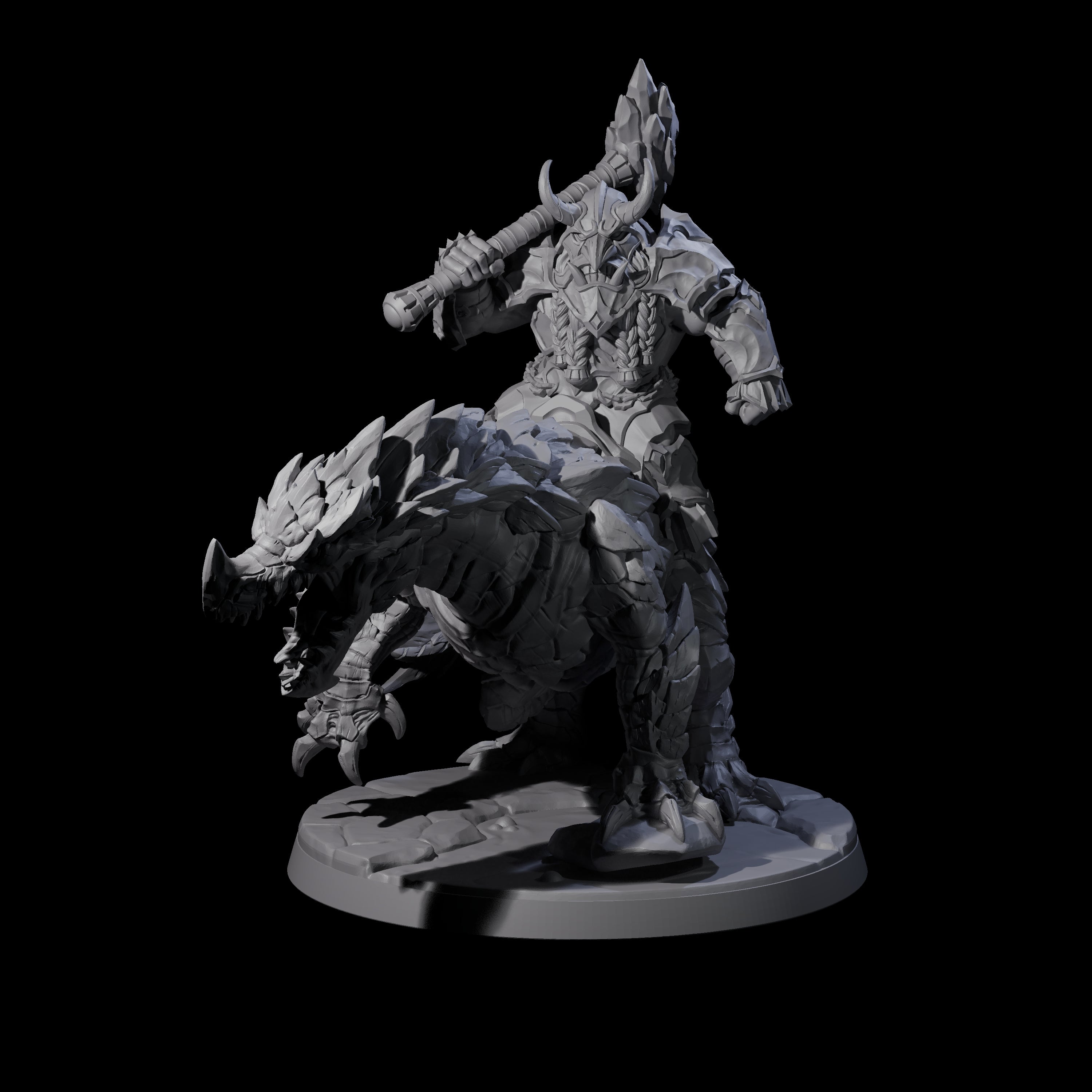 Four Surprise Dwarf Drake Riders Miniature for Dungeons and Dragons, Pathfinder or other TTRPGs