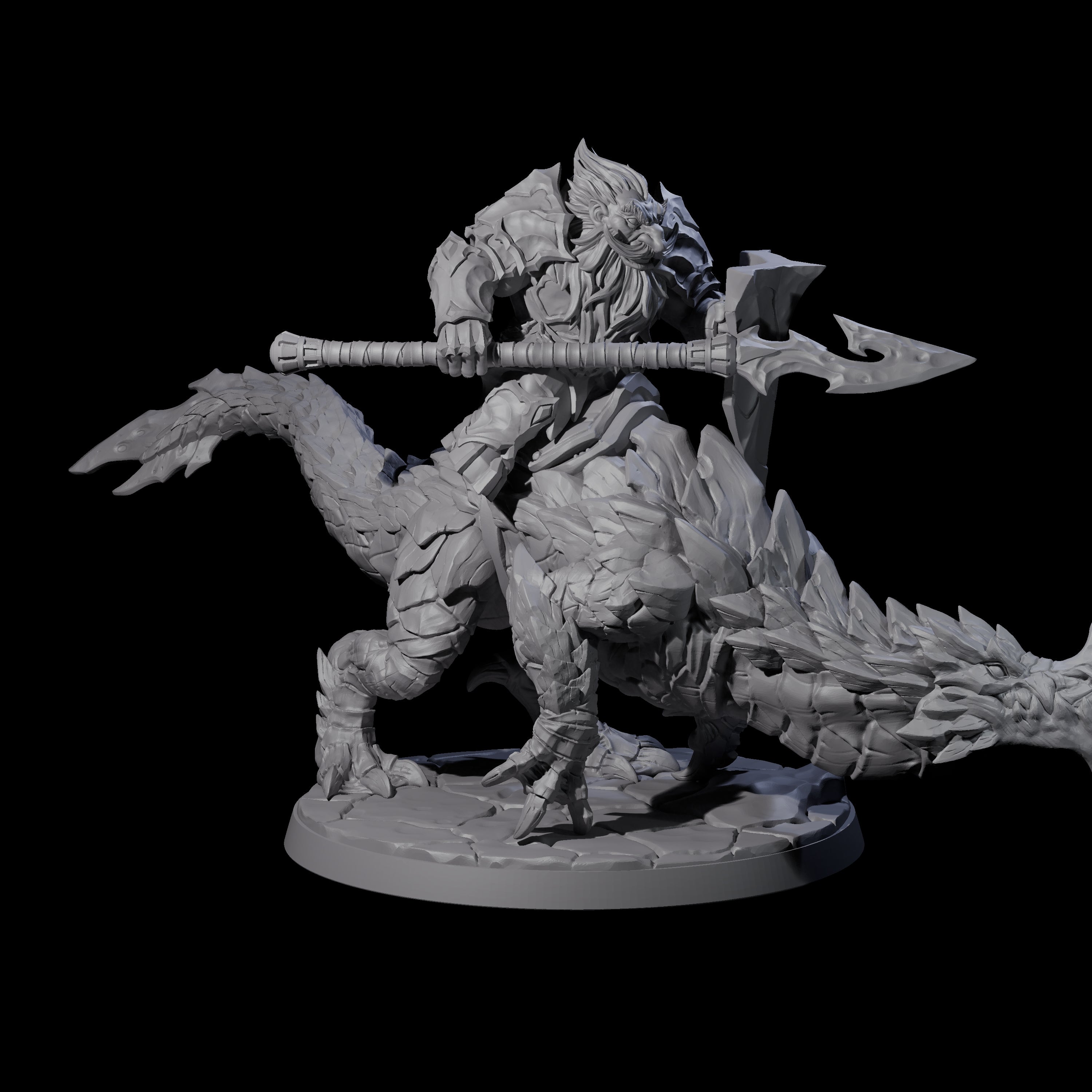 Four Surprise Dwarf Drake Riders Miniature for Dungeons and Dragons, Pathfinder or other TTRPGs